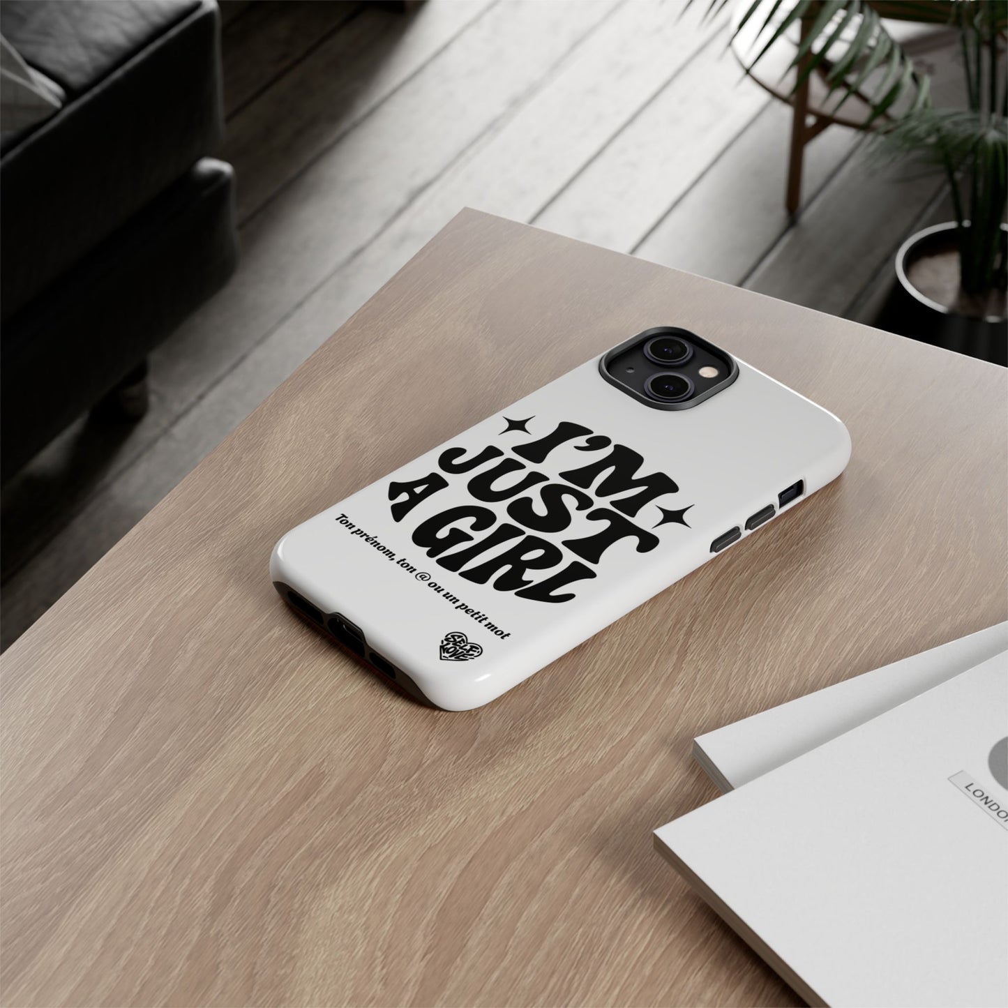 Im Just A Girl - Coque iPhone (blanc)