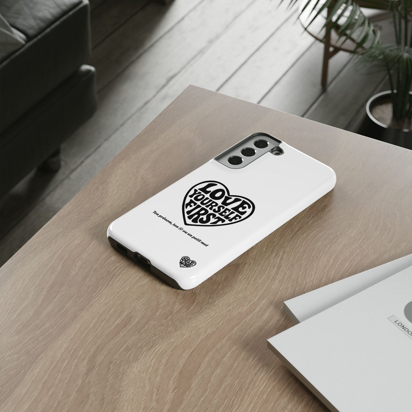 Love Yourself First - Coque Samsung (blanc)