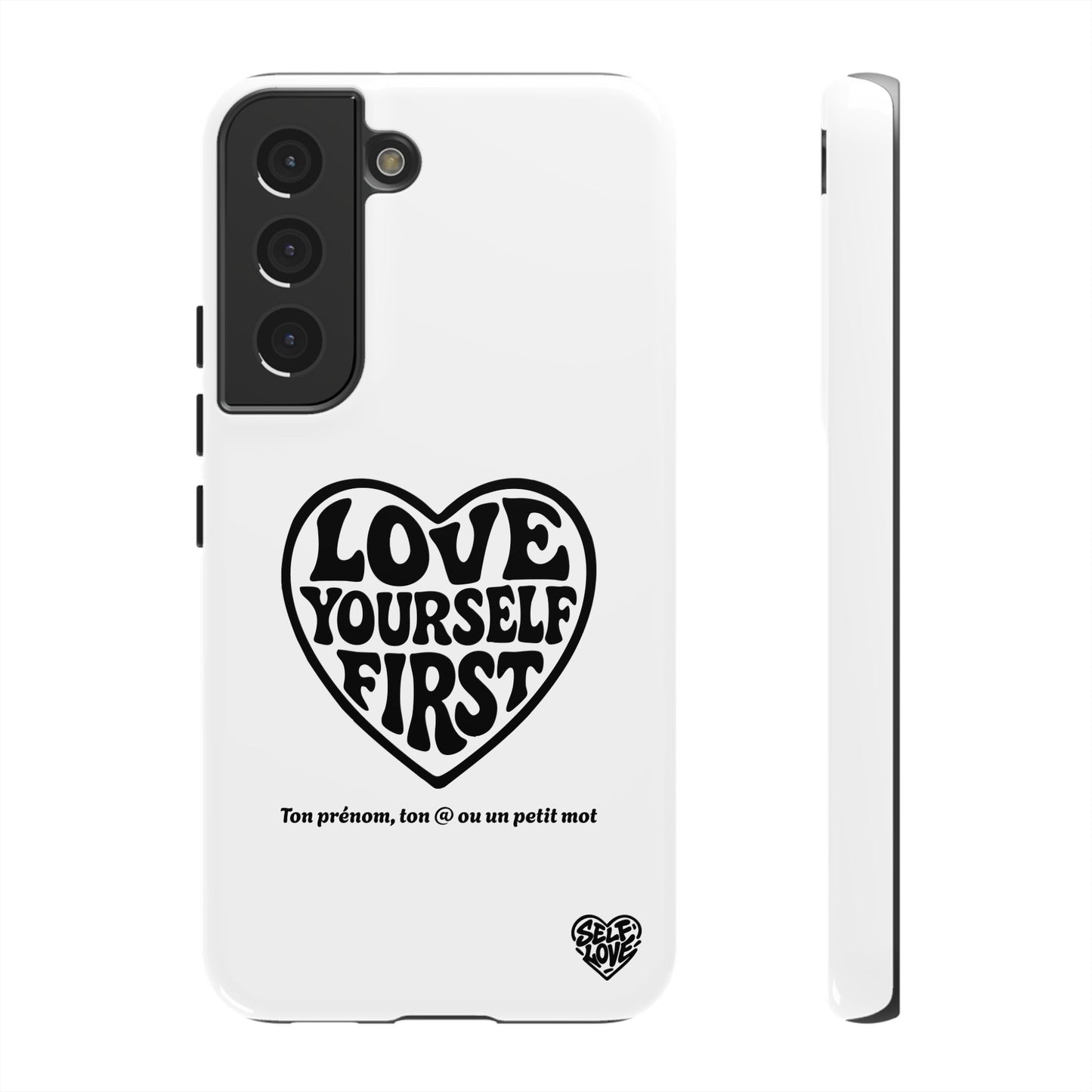 Love Yourself First - Coque Samsung (blanc)
