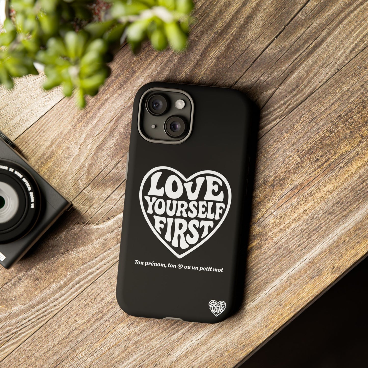 Love Yourself First - Coque iPhone (noir)