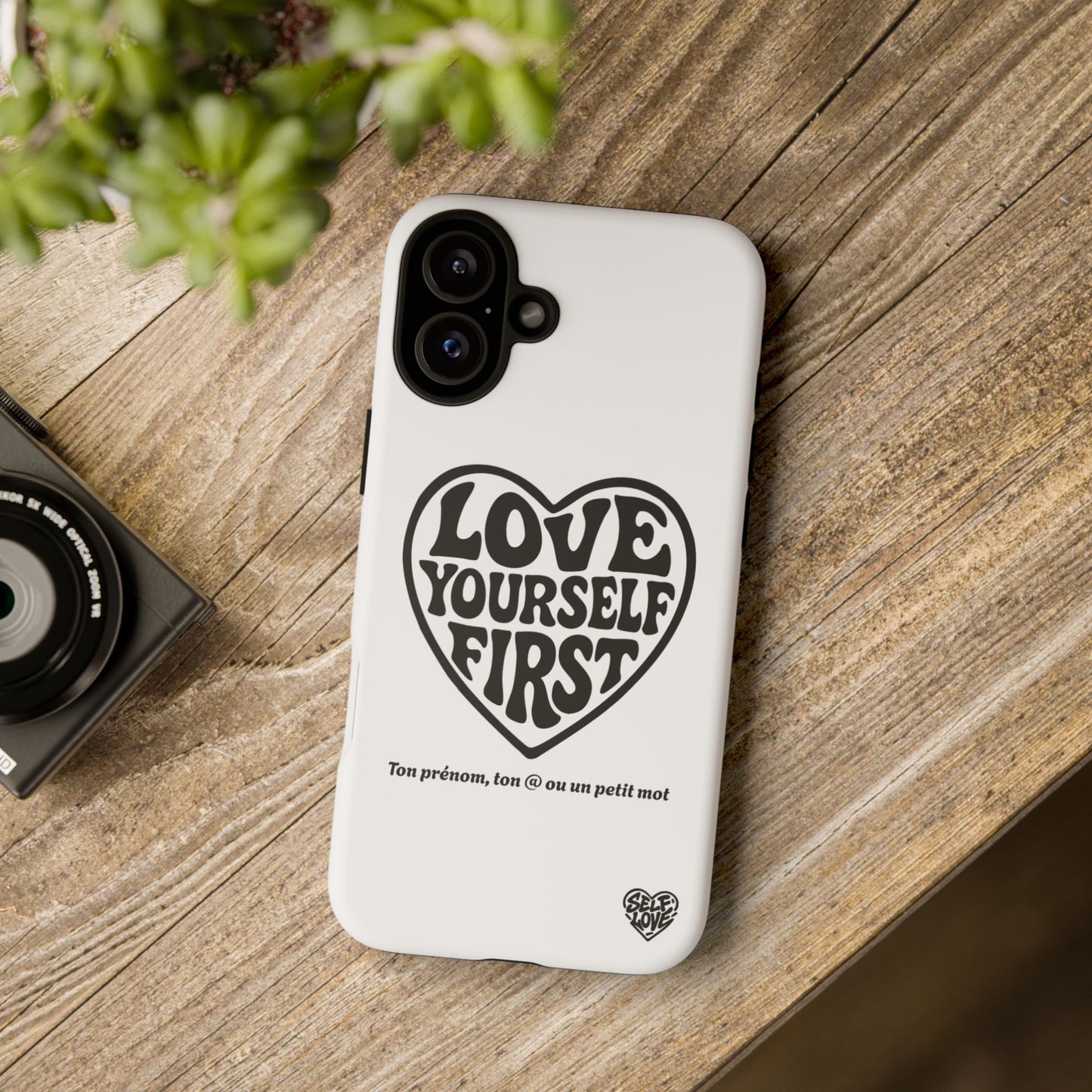 Love Yourself First - Coque iPhone (blanc)