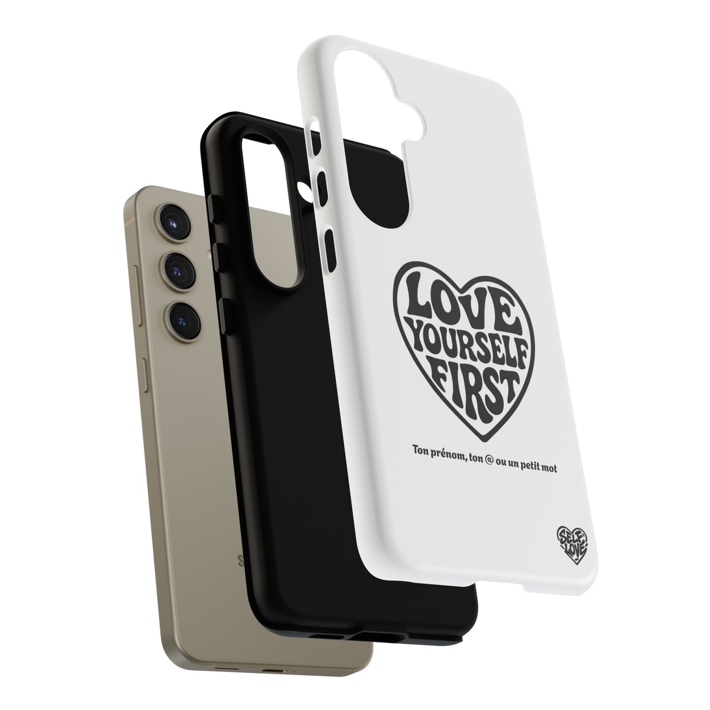 Love Yourself First - Coque Samsung (blanc)
