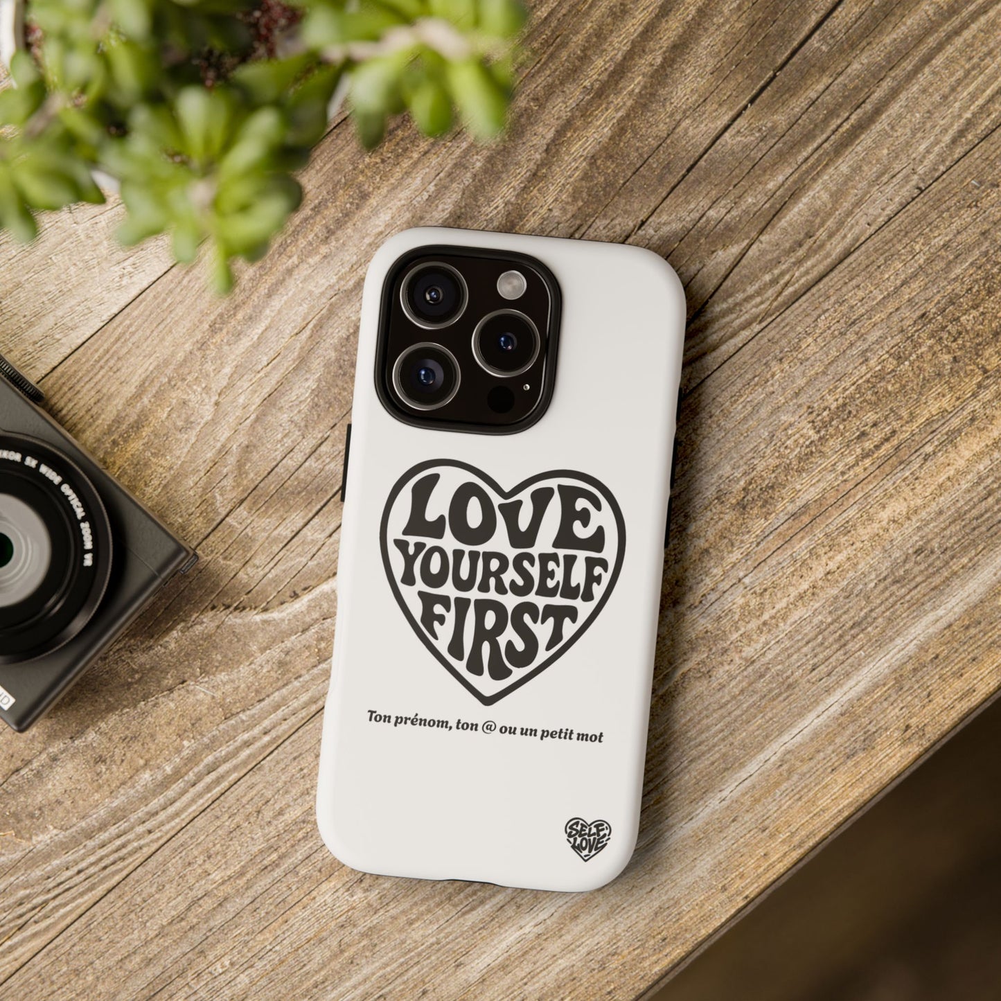 Love Yourself First - Coque iPhone (blanc)