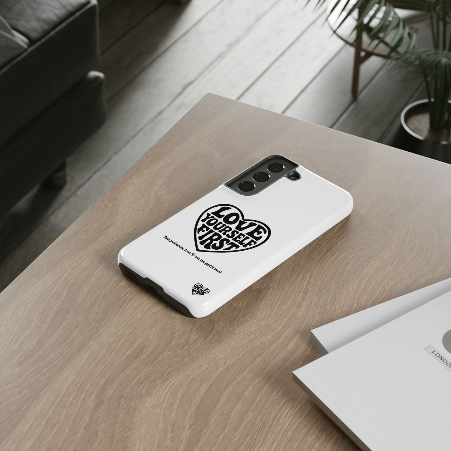 Love Yourself First - Coque Samsung (blanc)