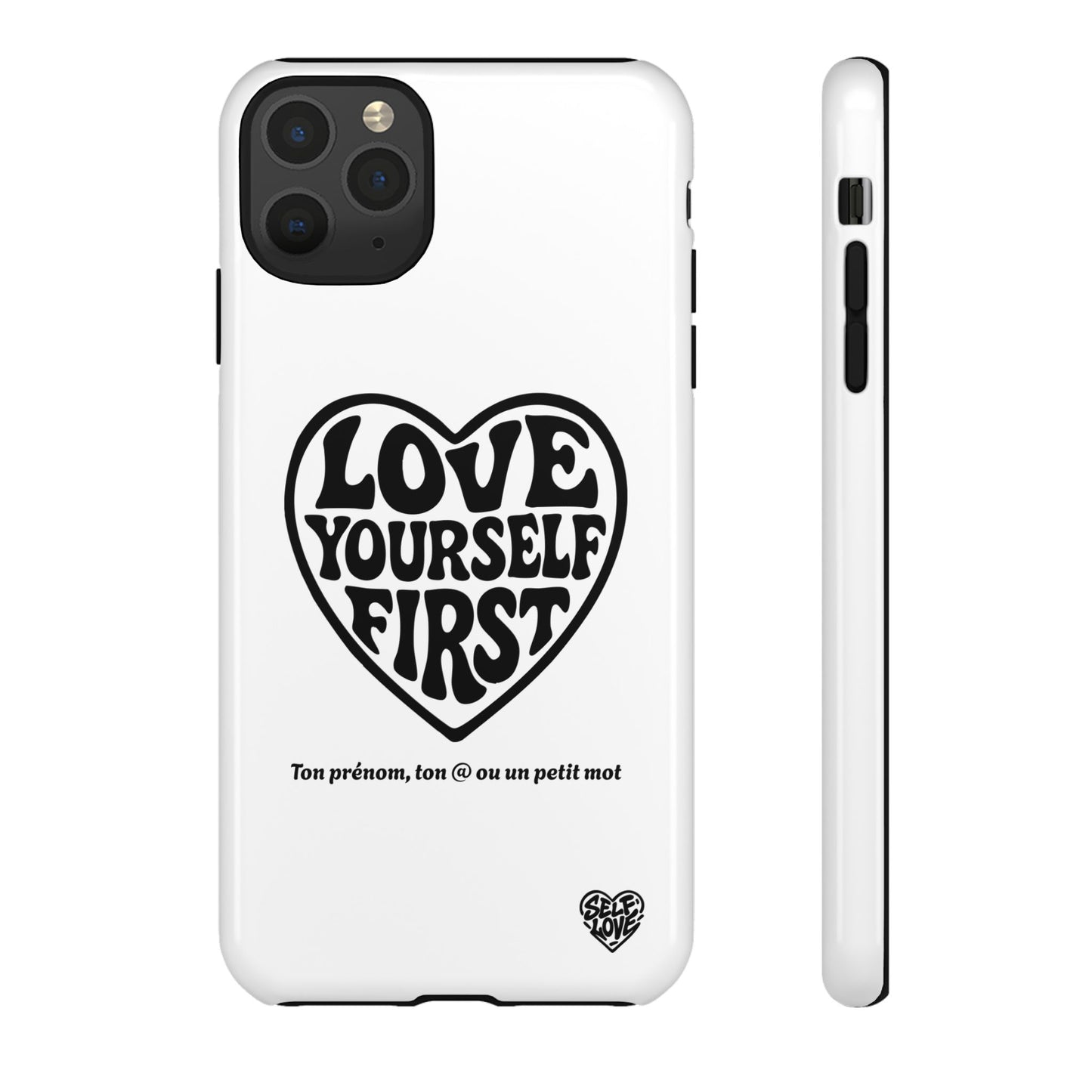 Love Yourself First - Coque iPhone (blanc)