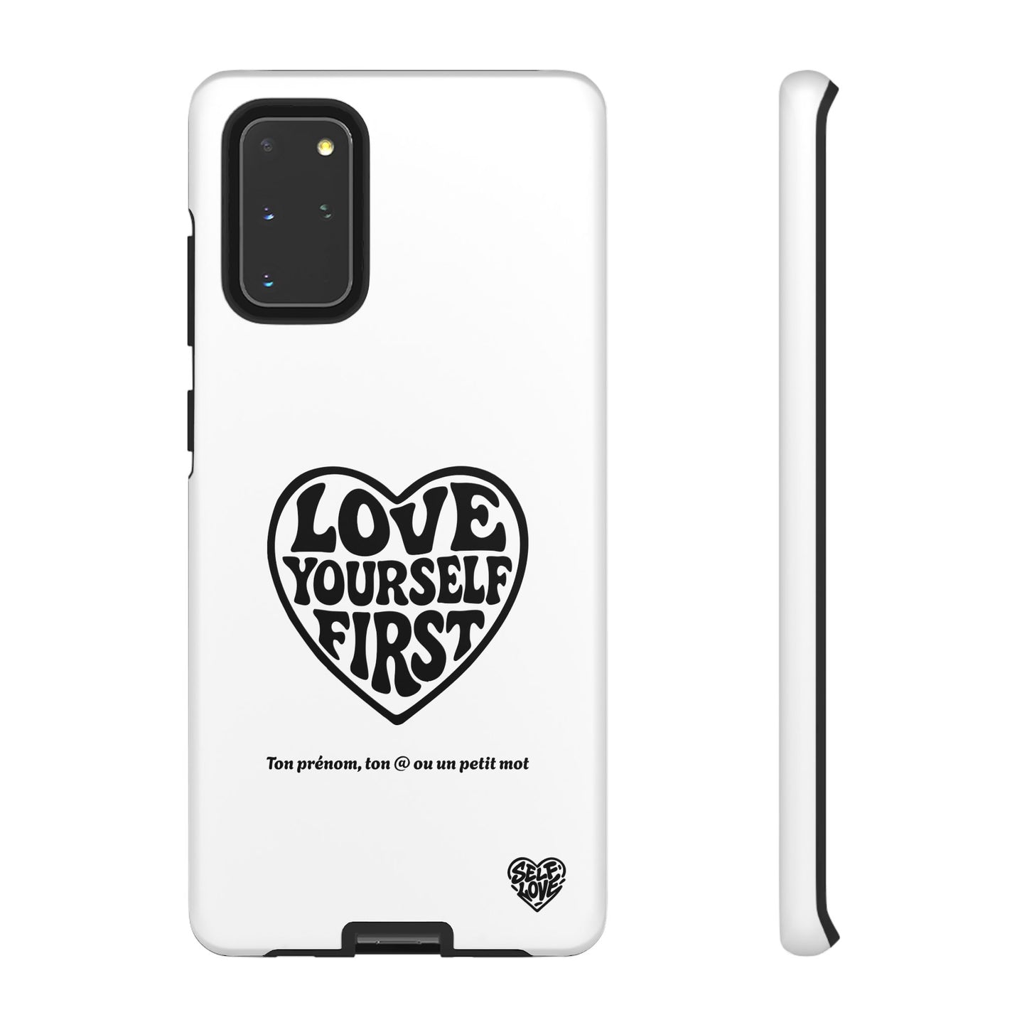 Love Yourself First - Coque Samsung (blanc)