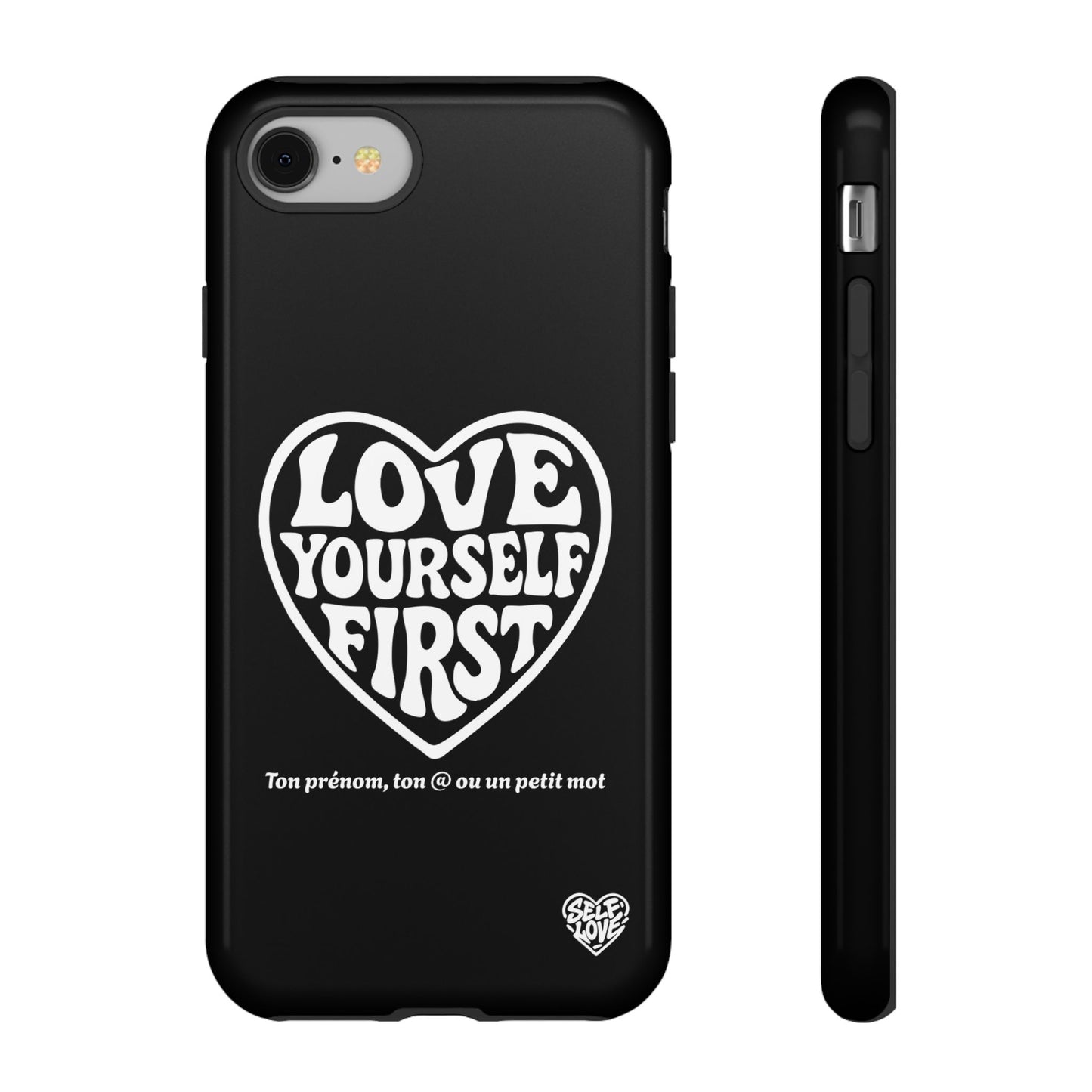 Love Yourself First - Coque iPhone (noir)