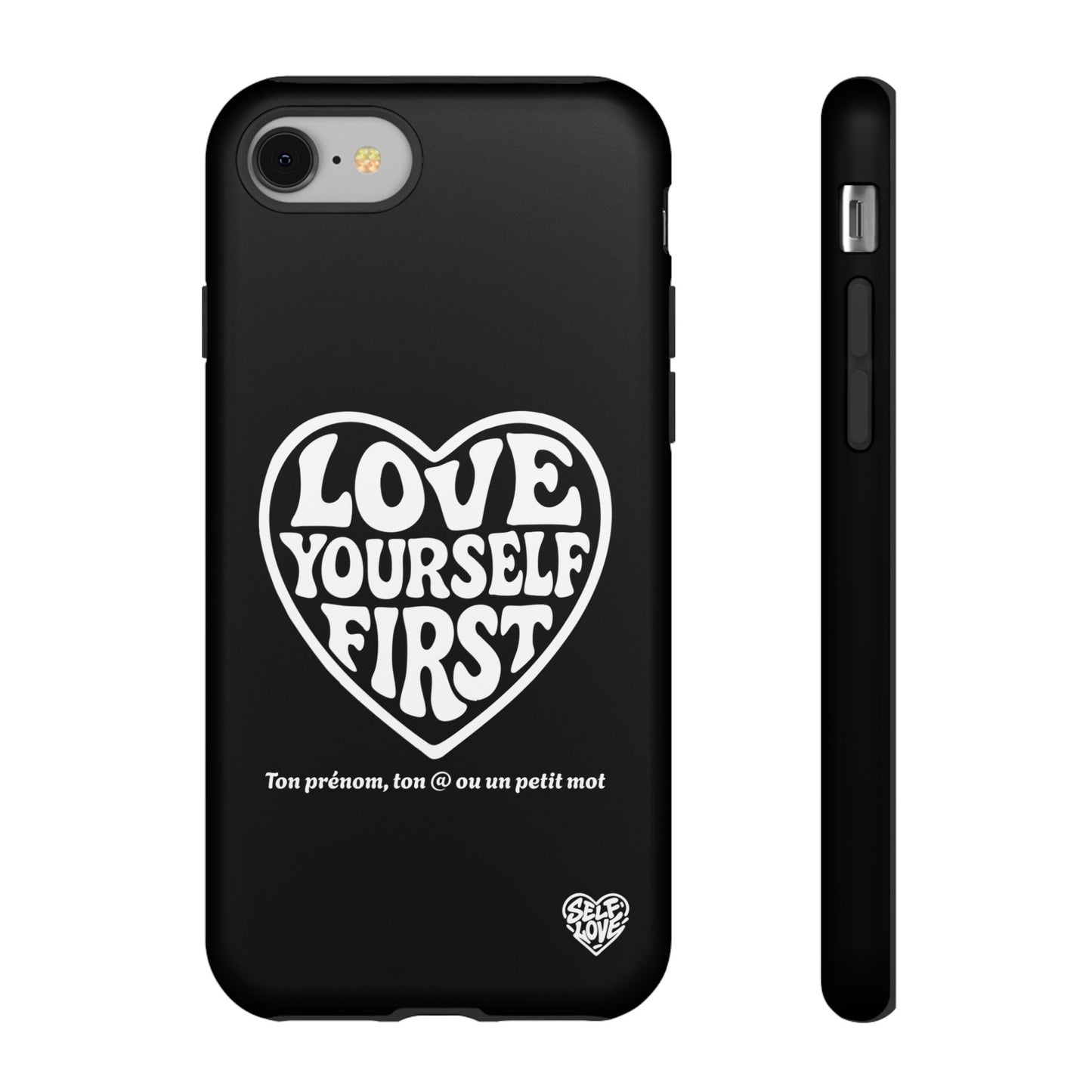 Love Yourself First - Coque iPhone (noir)