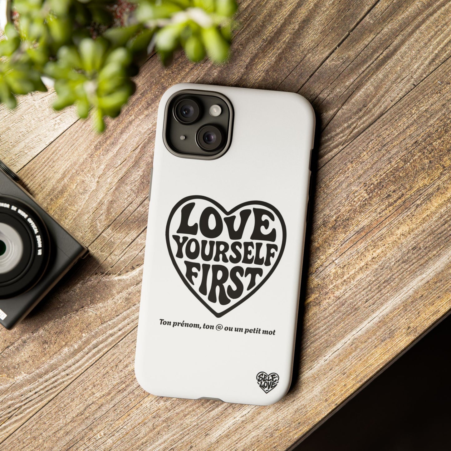 Love Yourself First - Coque iPhone (blanc)
