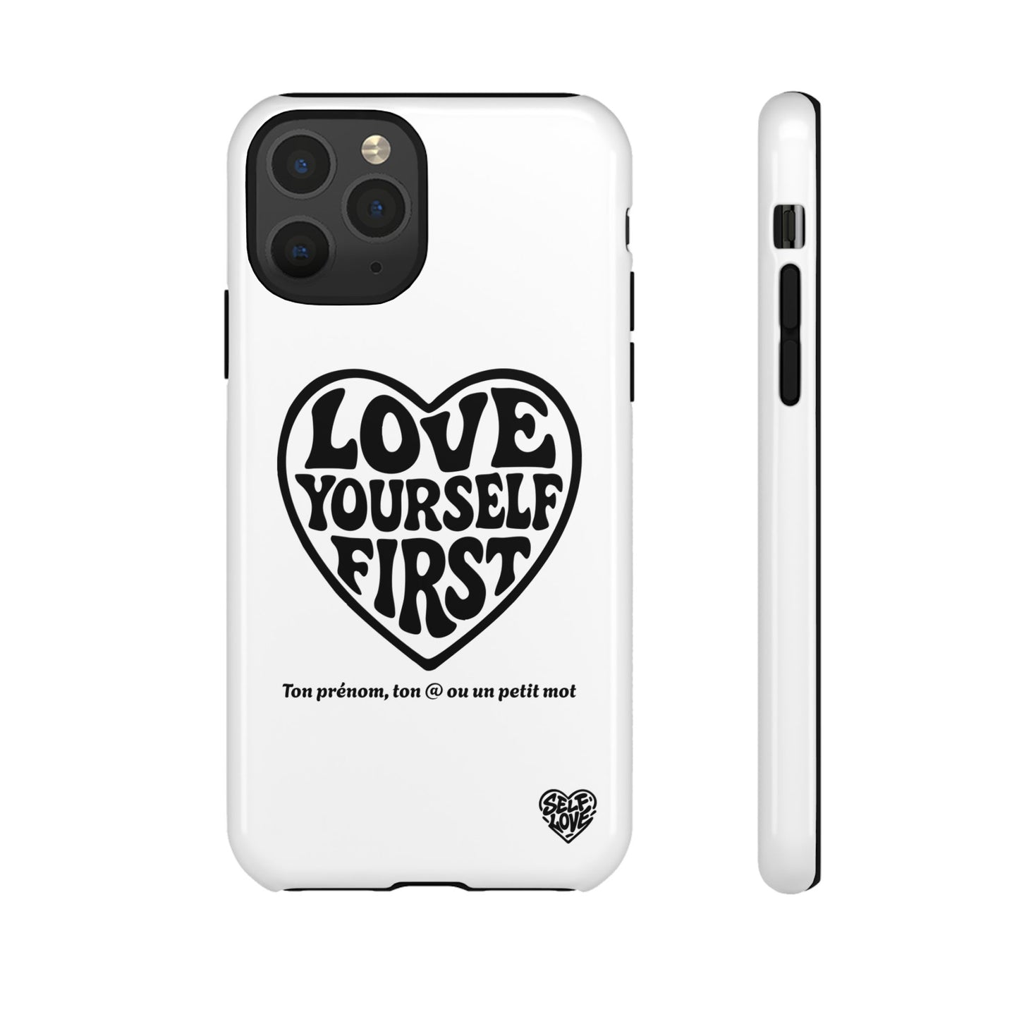 Love Yourself First - Coque iPhone (blanc)