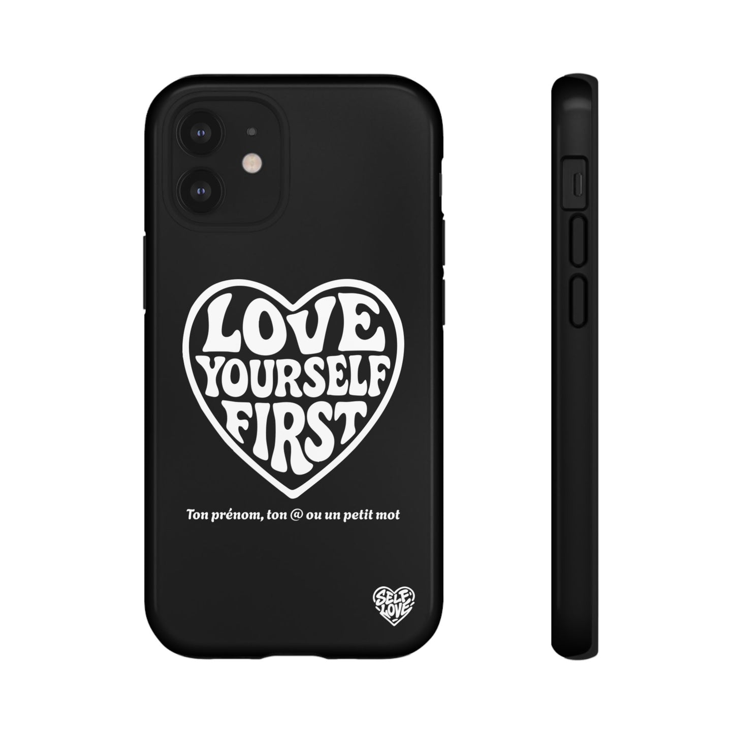 Love Yourself First - Coque iPhone (noir)