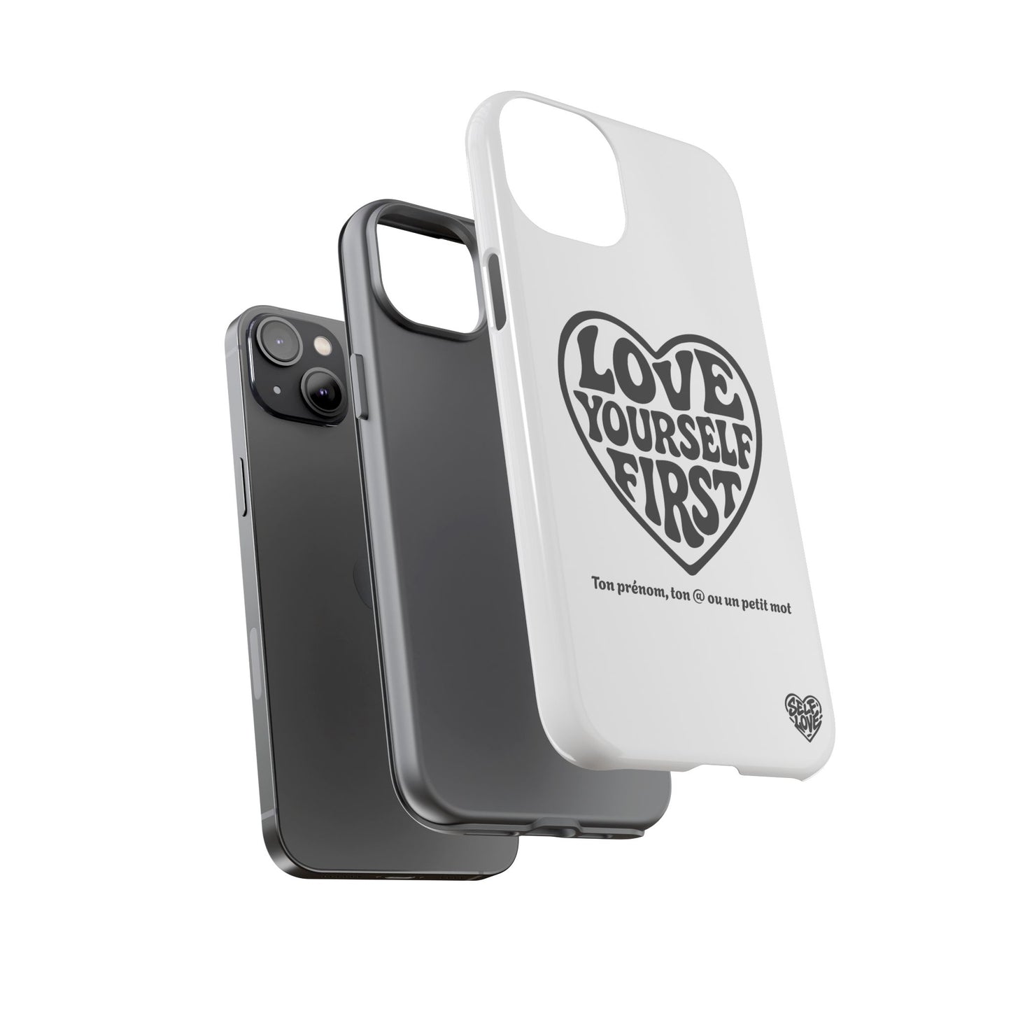 Love Yourself First - Coque iPhone (blanc)
