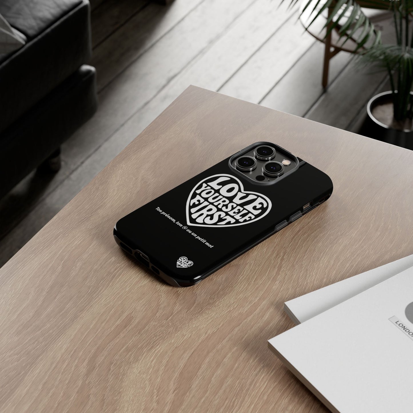 Love Yourself First - Coque iPhone (noir)