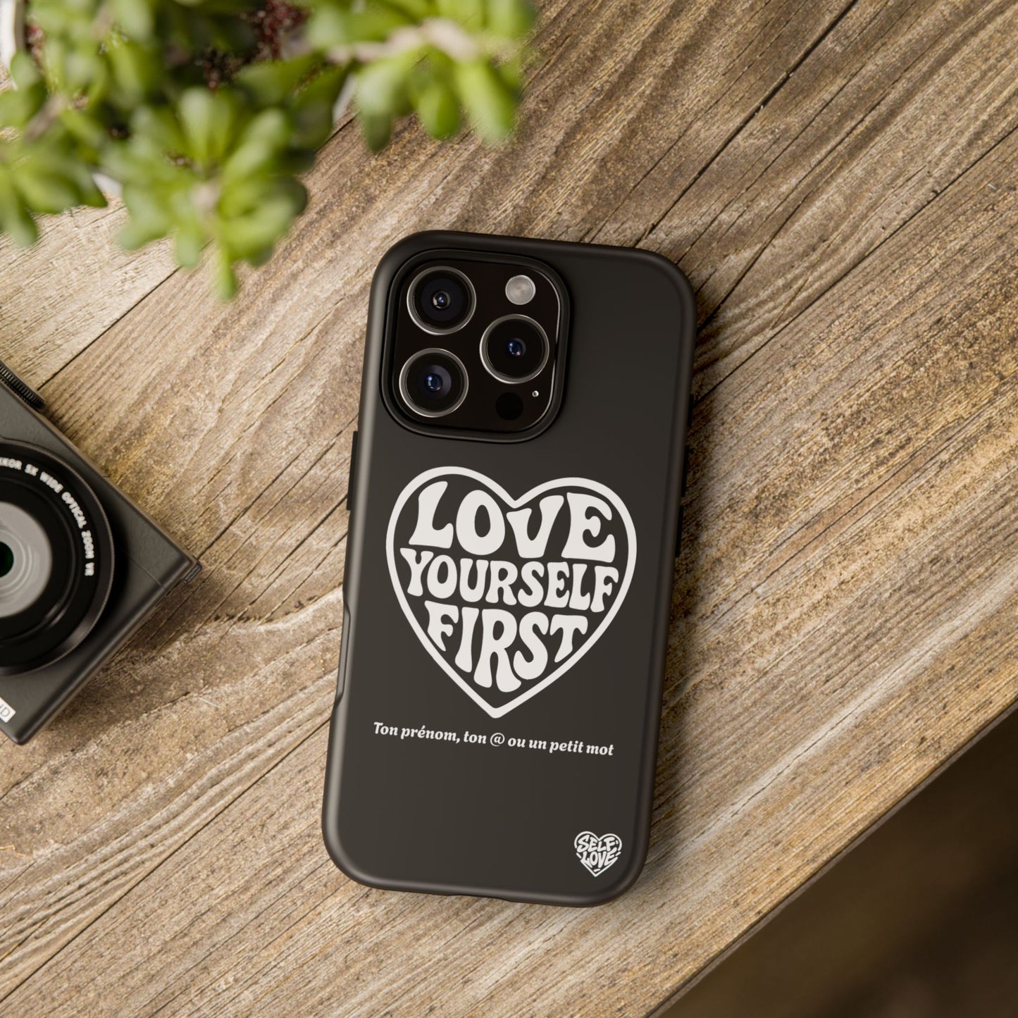 Love Yourself First - Coque iPhone (noir)