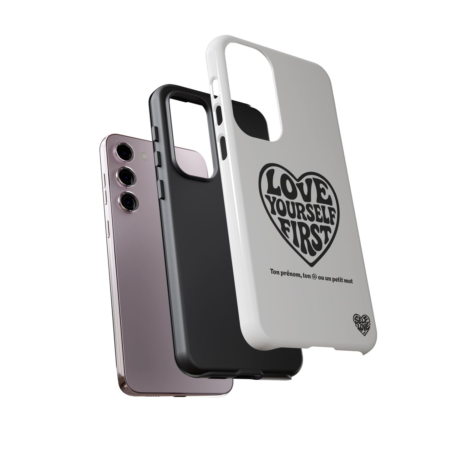 Love Yourself First - Coque Samsung (blanc)