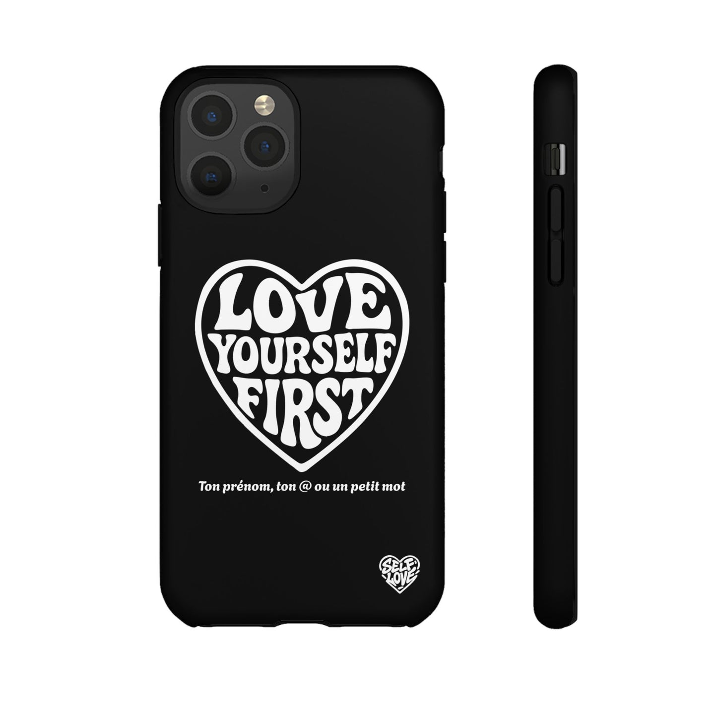 Love Yourself First - Coque iPhone (noir)