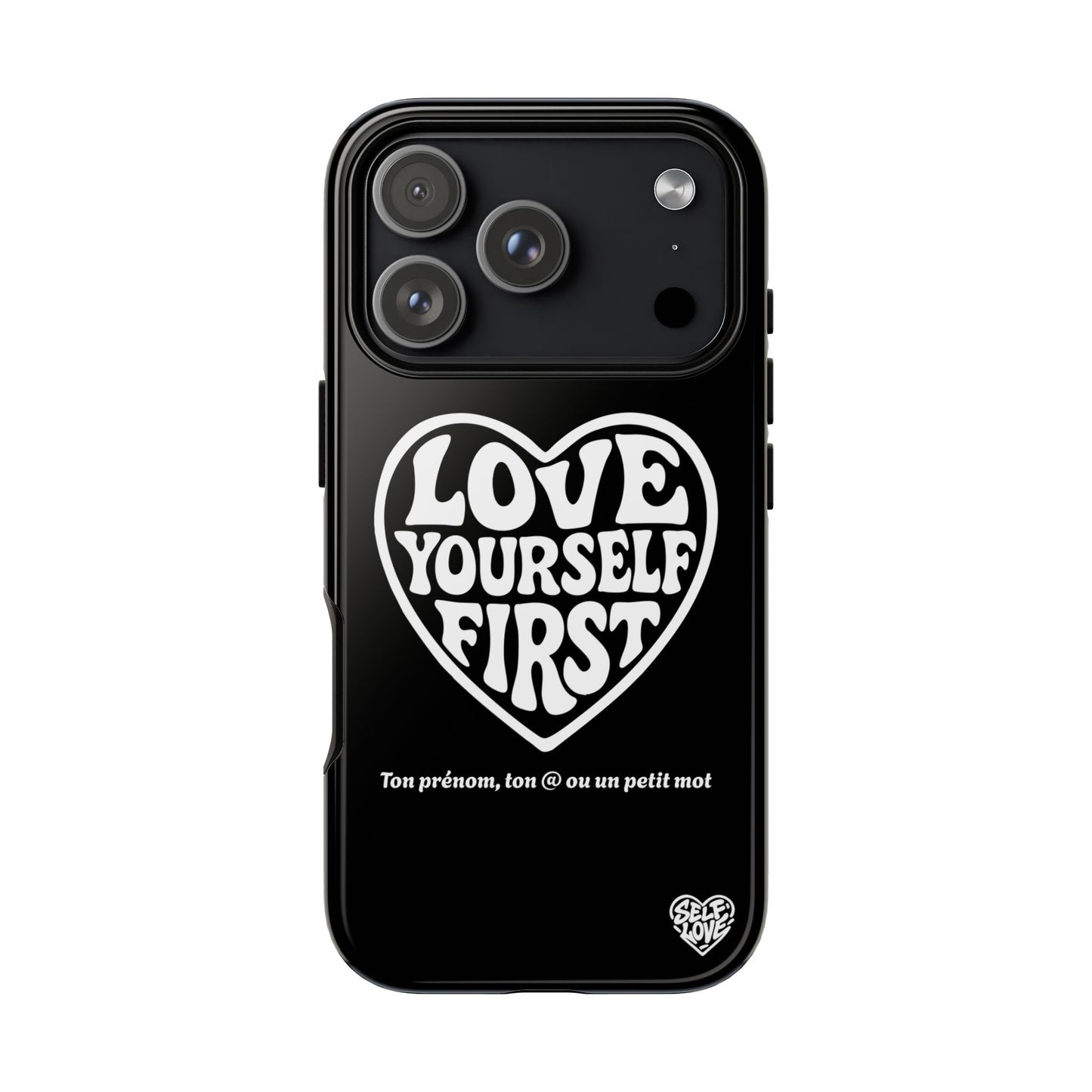 Love Yourself First - Coque iPhone (noir)