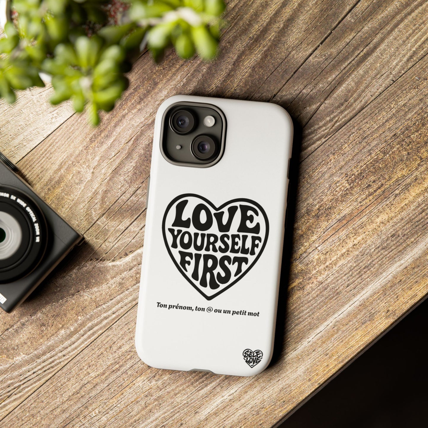 Love Yourself First - Coque iPhone (blanc)