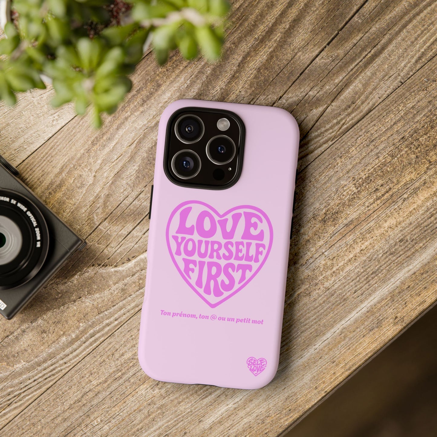 Love Yourself First - Coque iPhone (rose)
