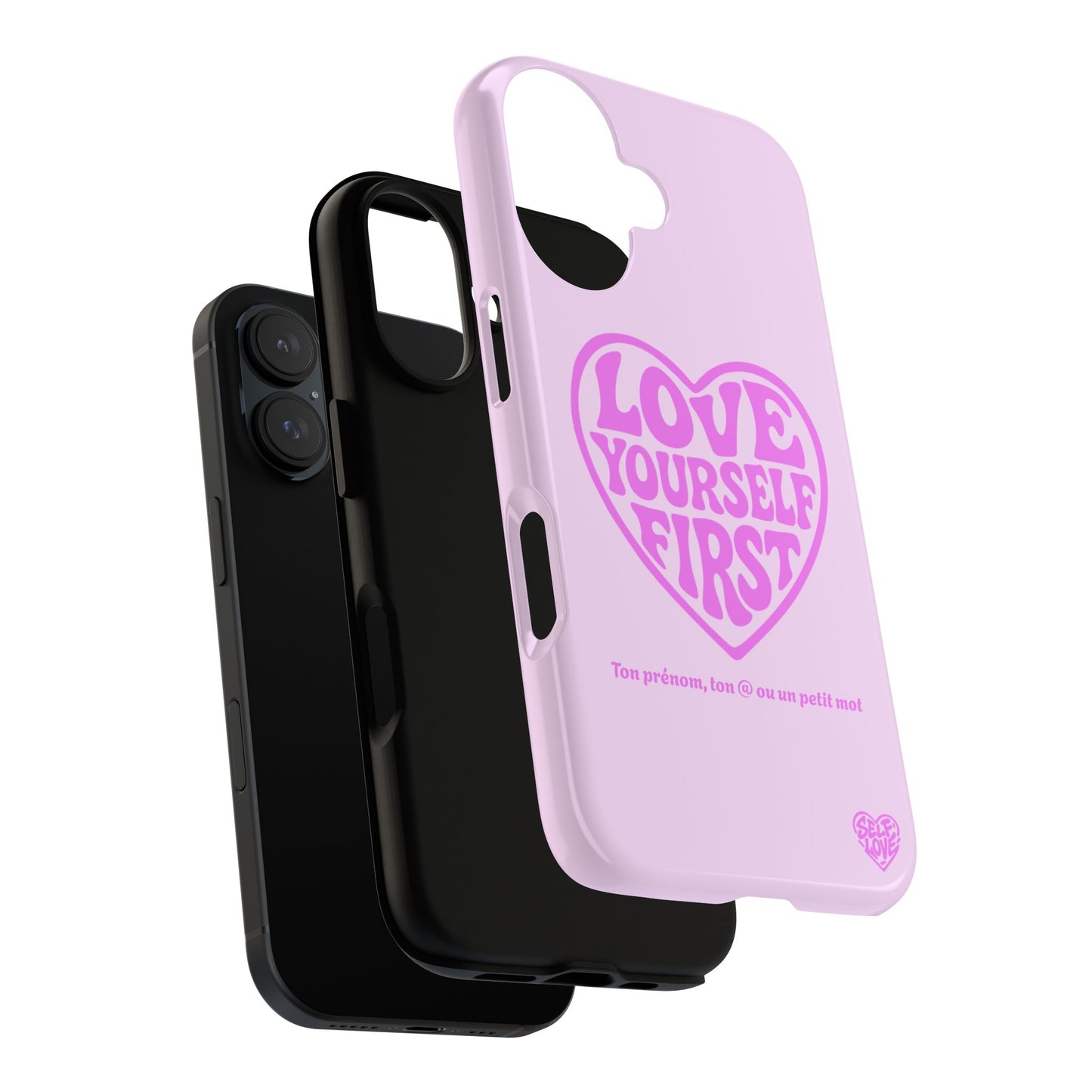Love Yourself First - Coque iPhone (rose)