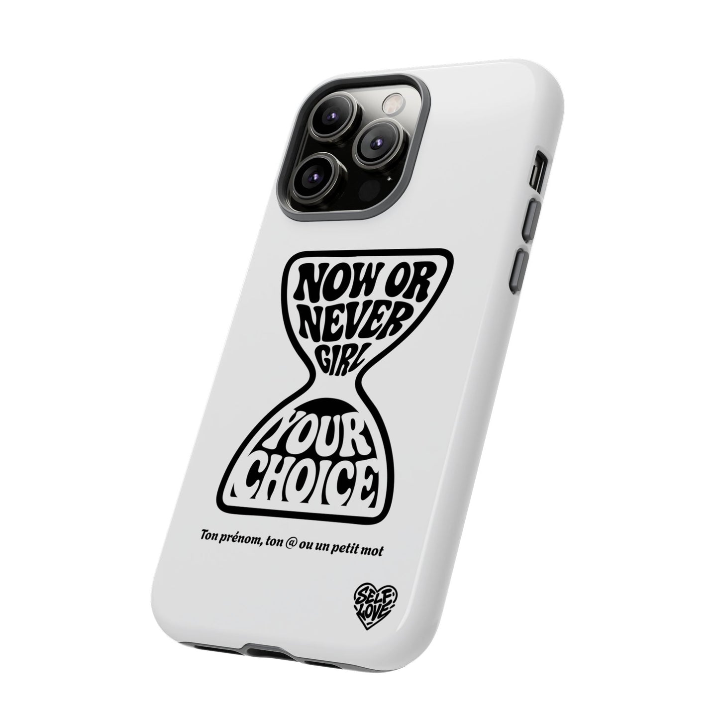 Now Or Never Girl - Coque iPhone (blanc)