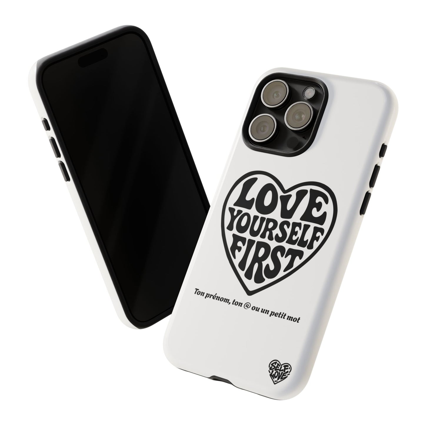 Love Yourself First - Coque iPhone (blanc)