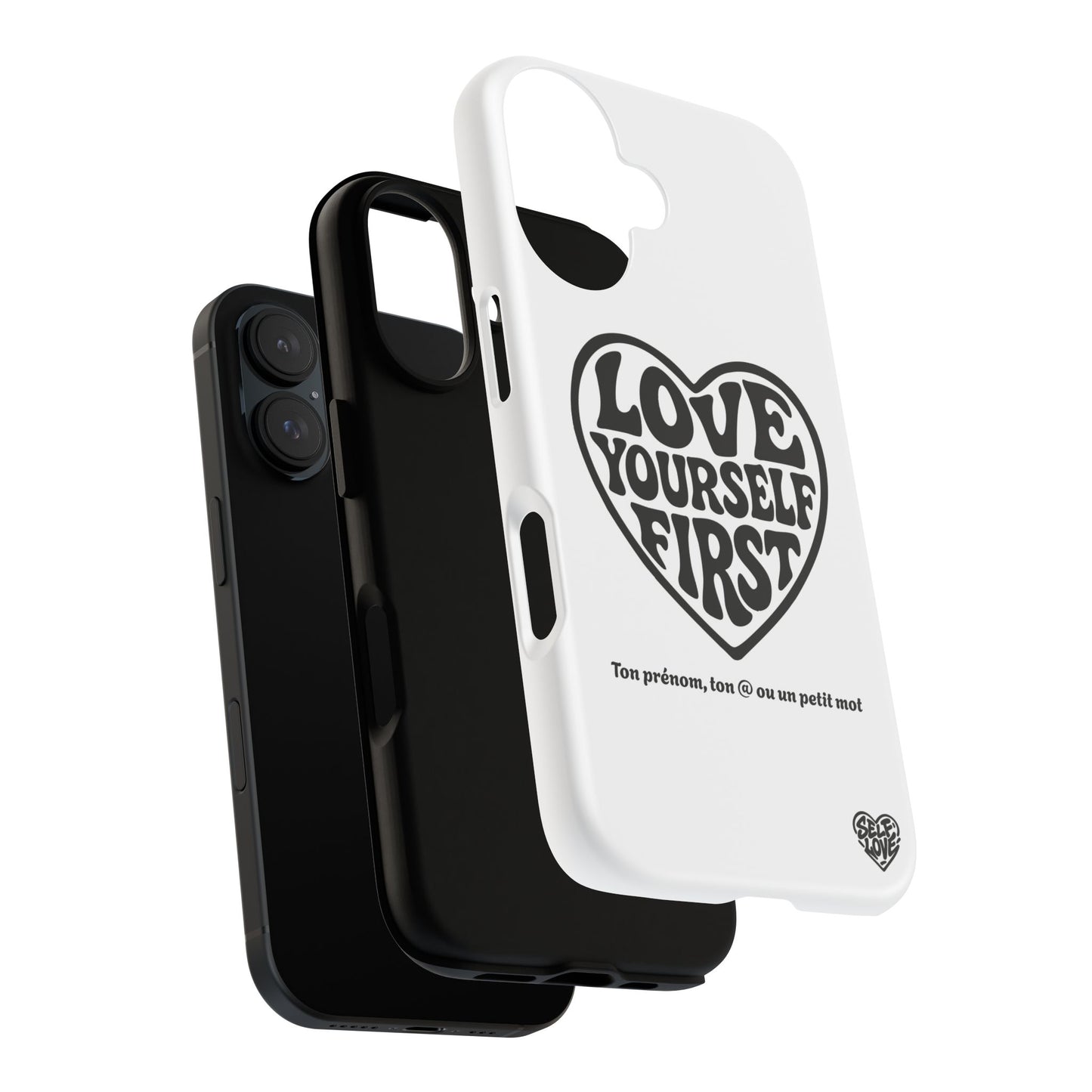 Love Yourself First - Coque iPhone (blanc)