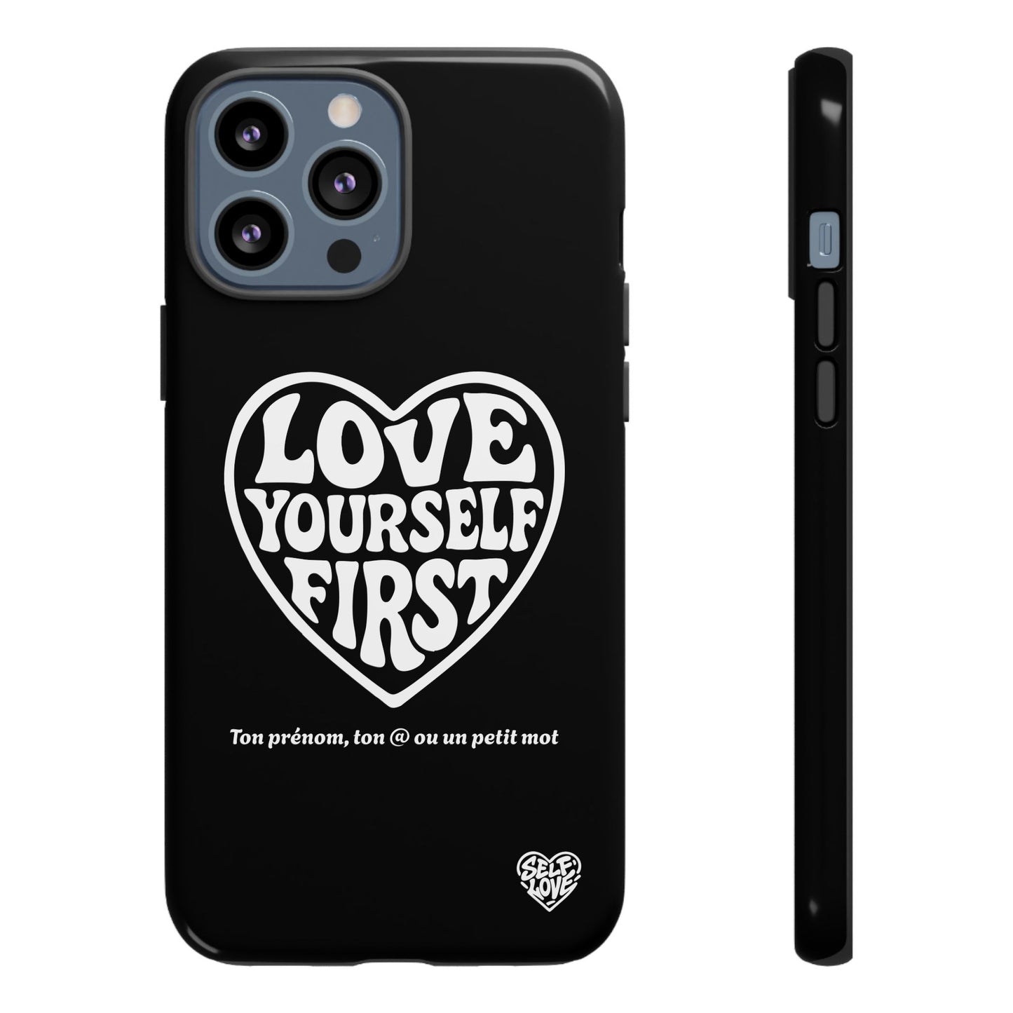 Love Yourself First - Coque iPhone (noir)