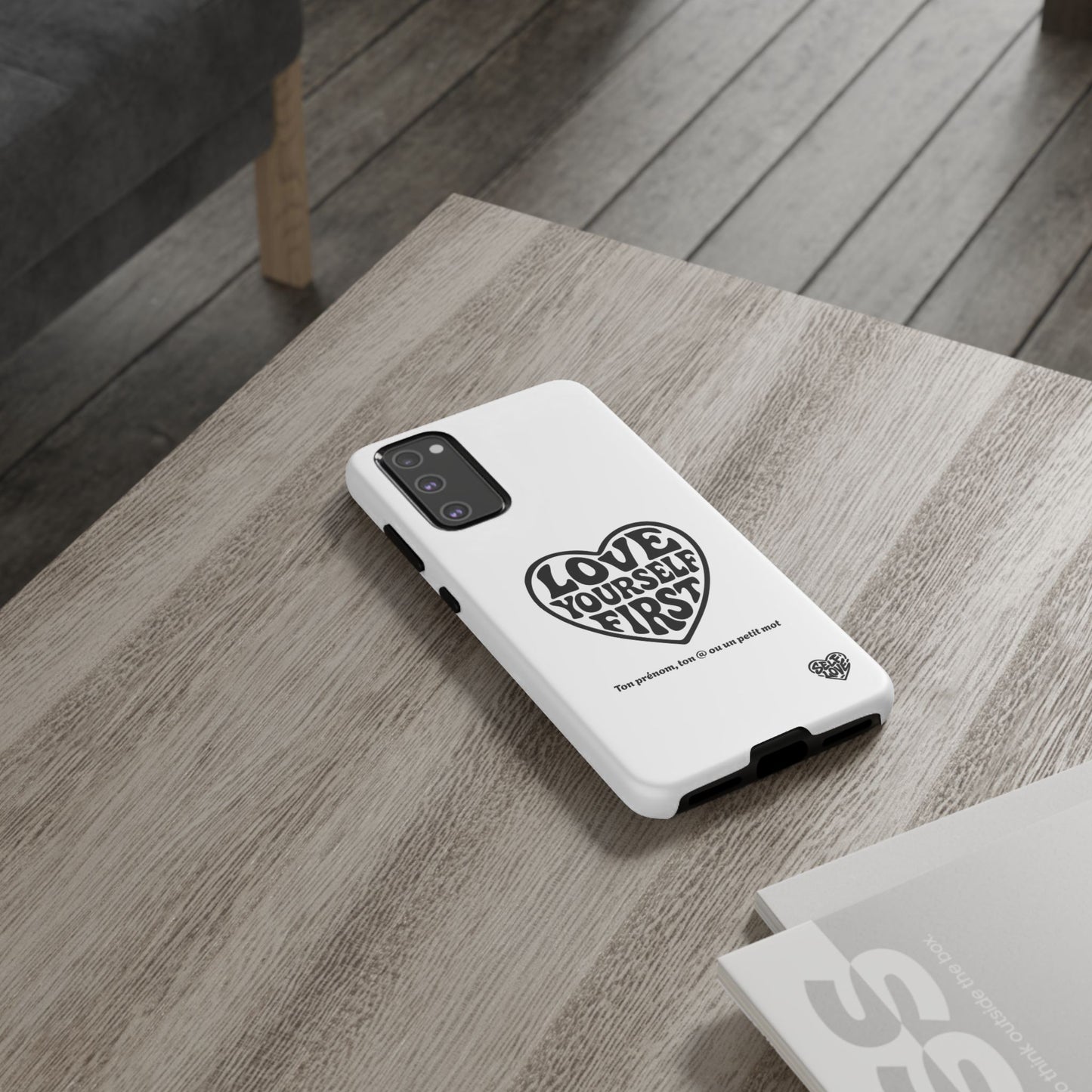 Love Yourself First - Coque Samsung (blanc)