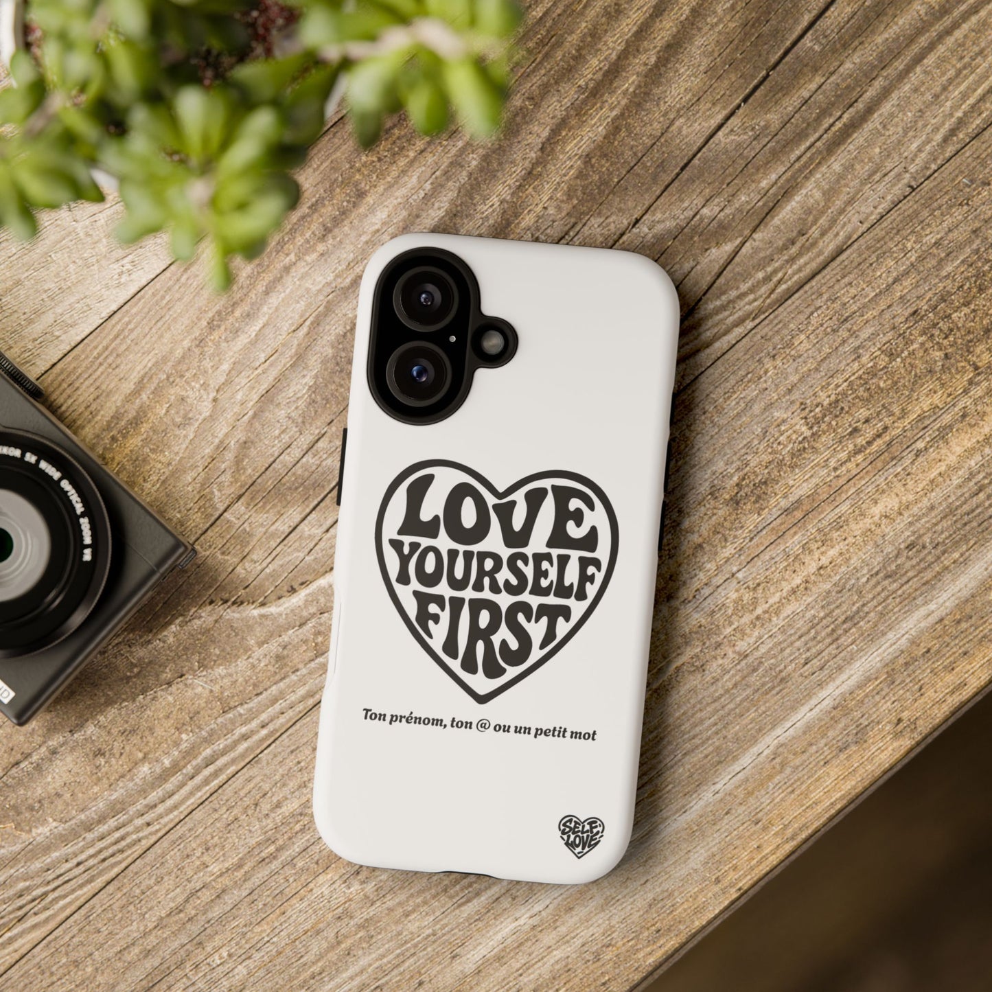 Love Yourself First - Coque iPhone (blanc)