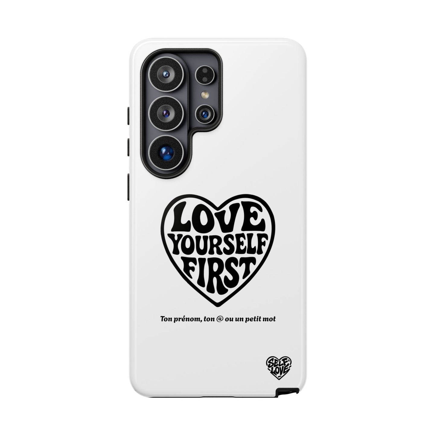 Love Yourself First - Coque Samsung (blanc)