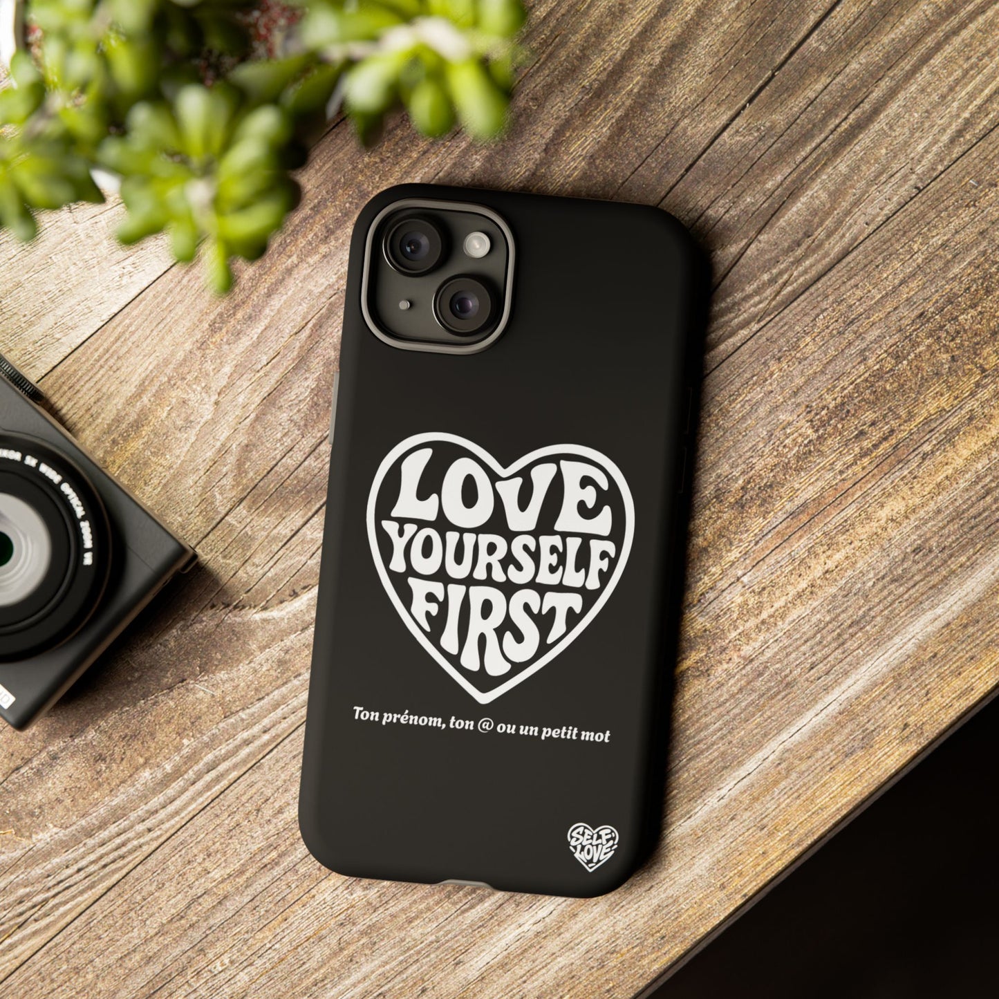Love Yourself First - Coque iPhone (noir)