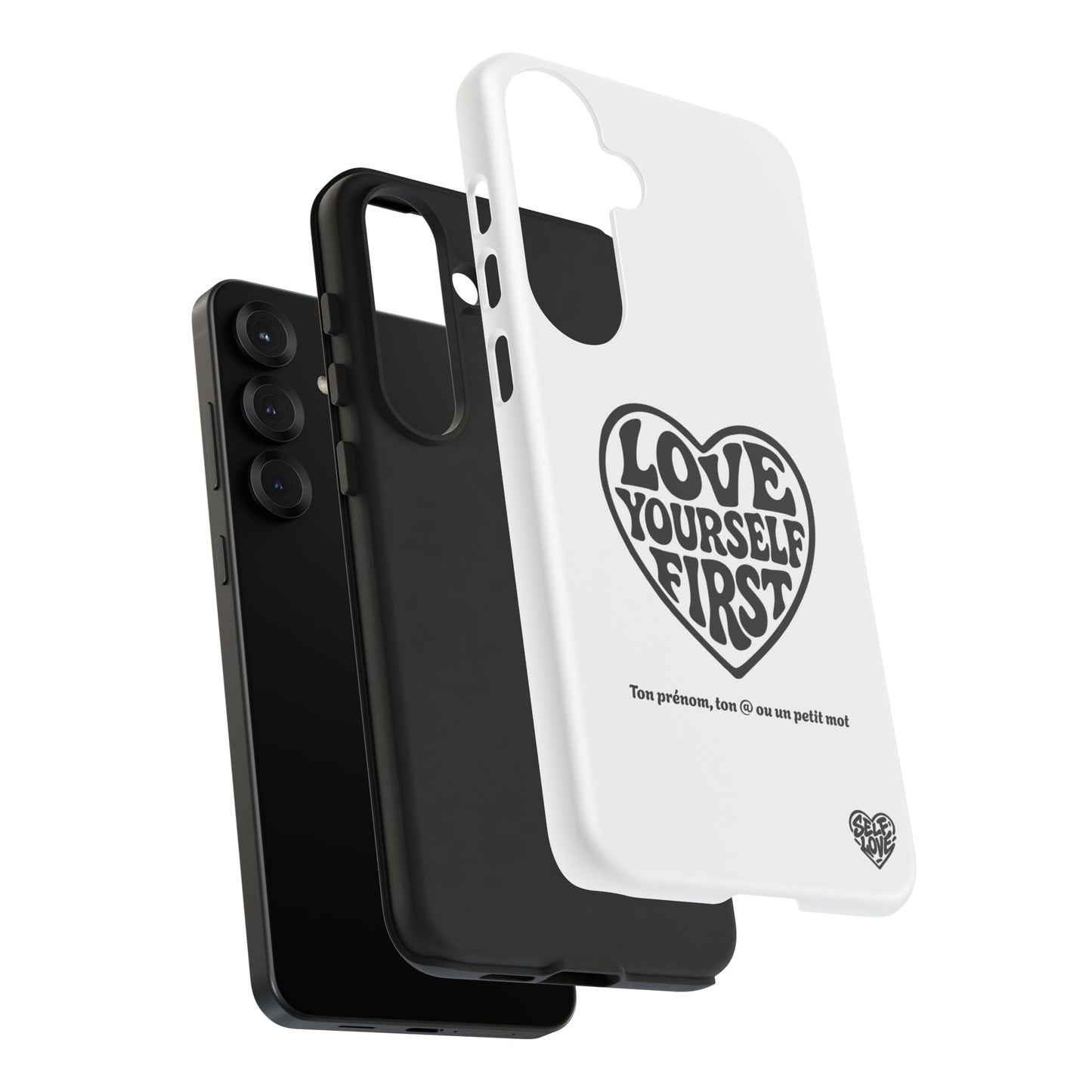Love Yourself First - Coque Samsung (blanc)