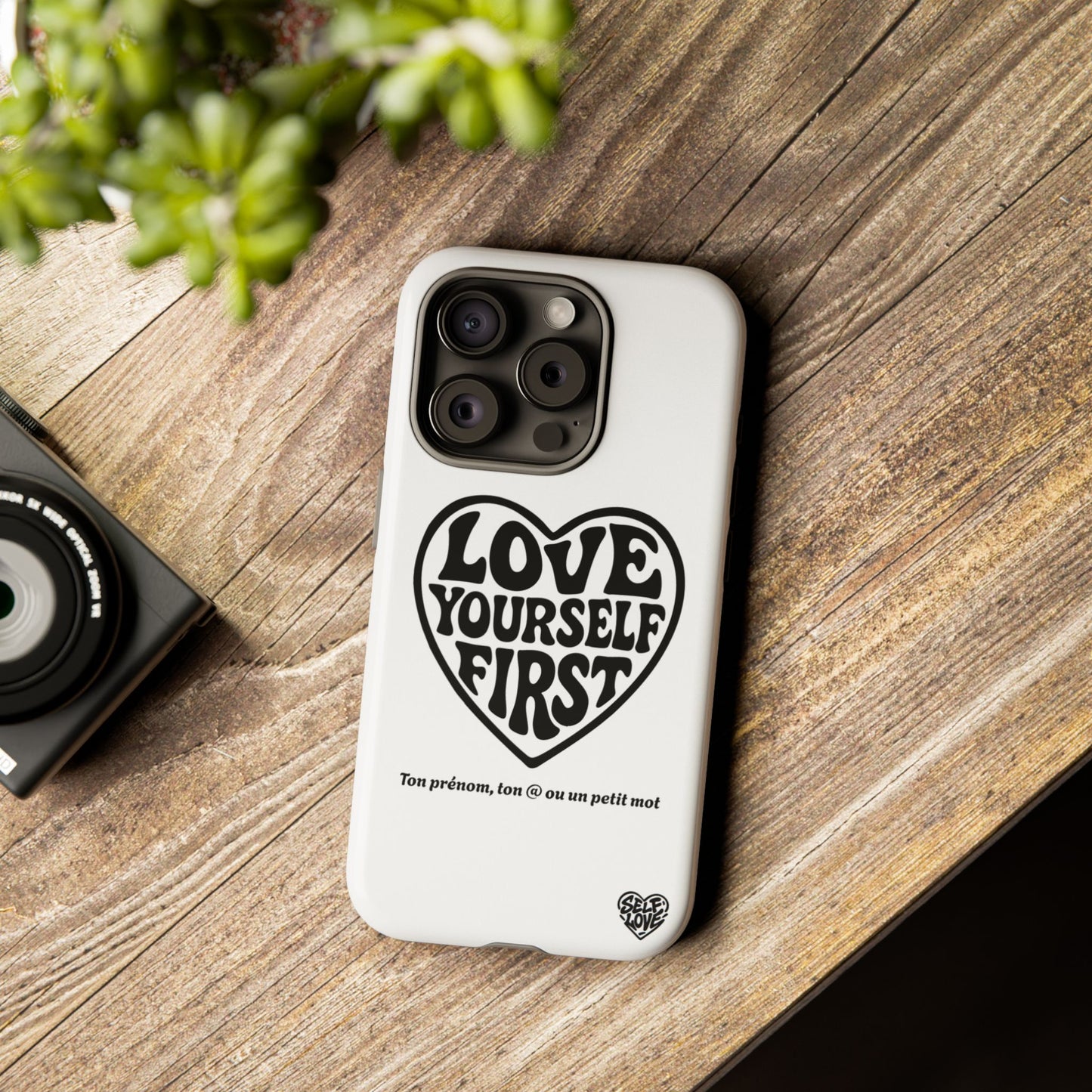 Love Yourself First - Coque iPhone (blanc)