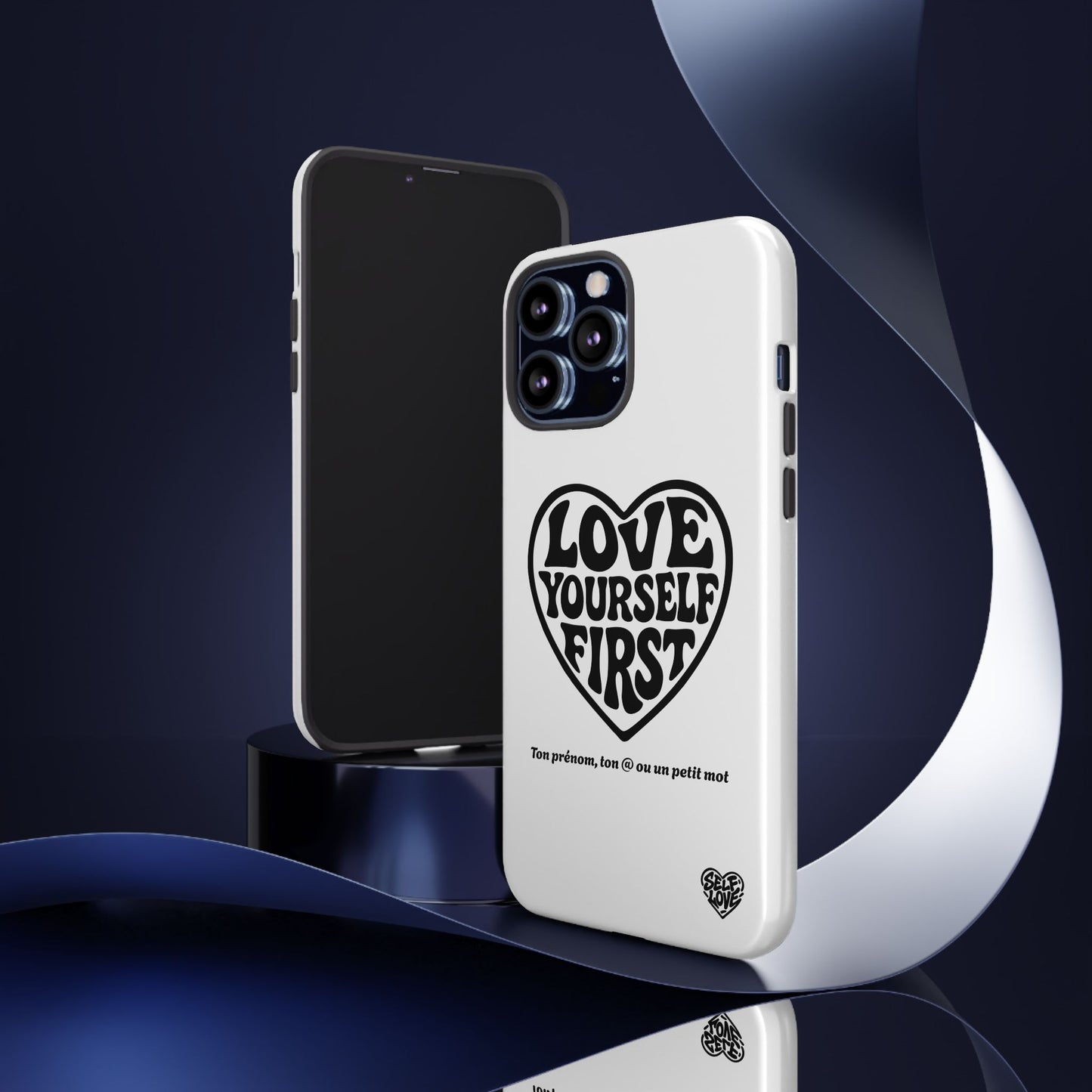 Love Yourself First - Coque iPhone (blanc)