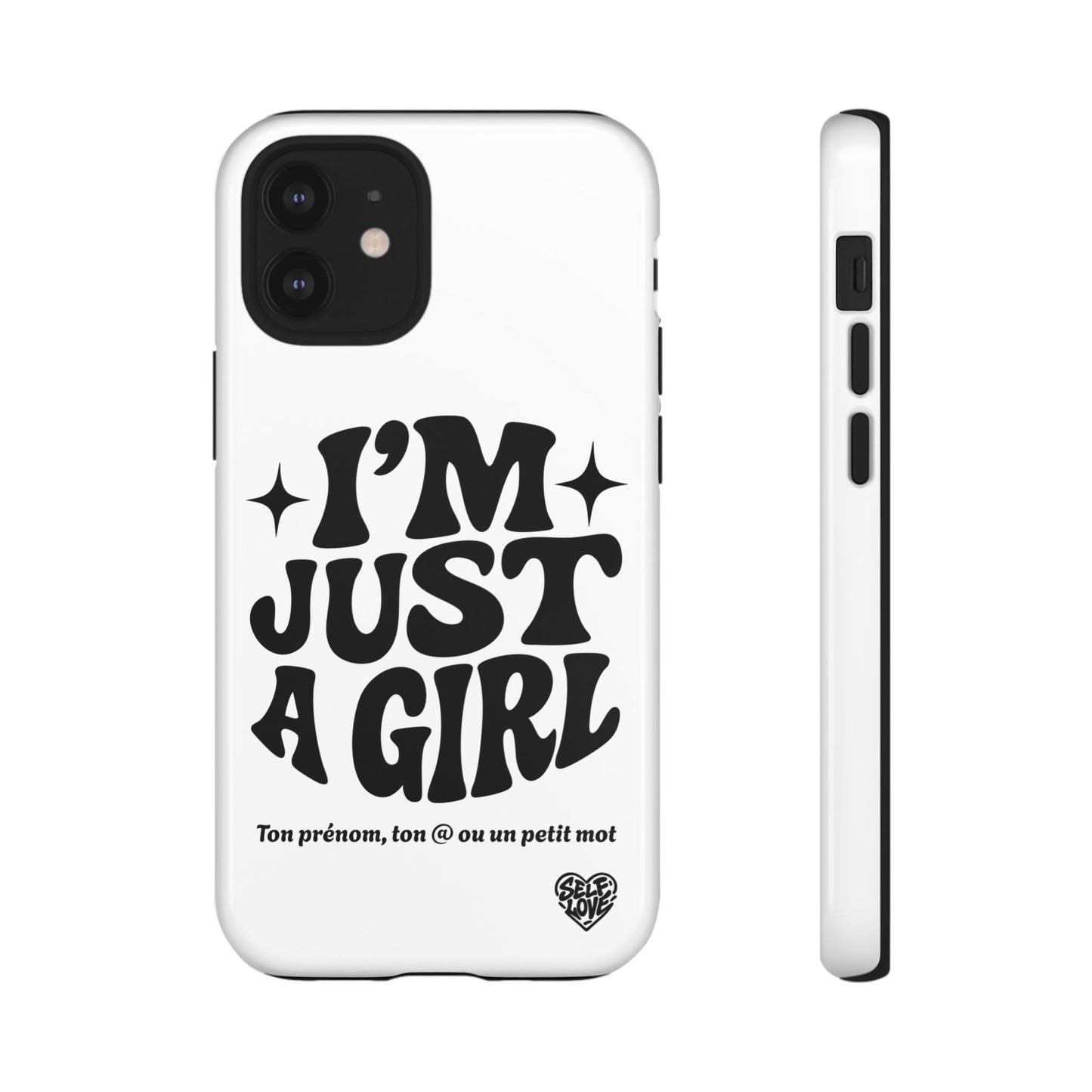 Im Just A Girl - Coque iPhone (blanc)