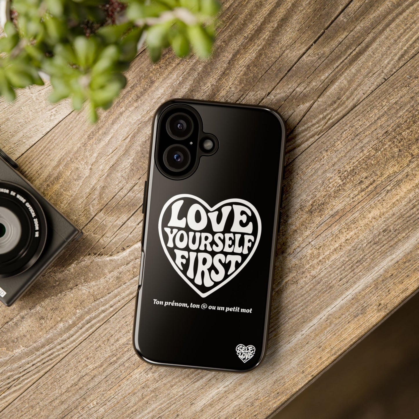 Love Yourself First - Coque iPhone (noir)