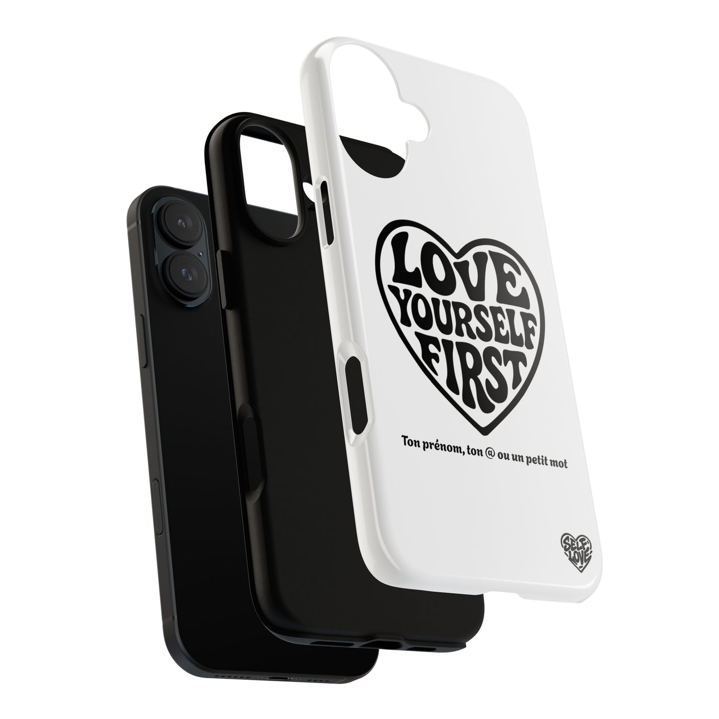 Love Yourself First - Coque iPhone (blanc)