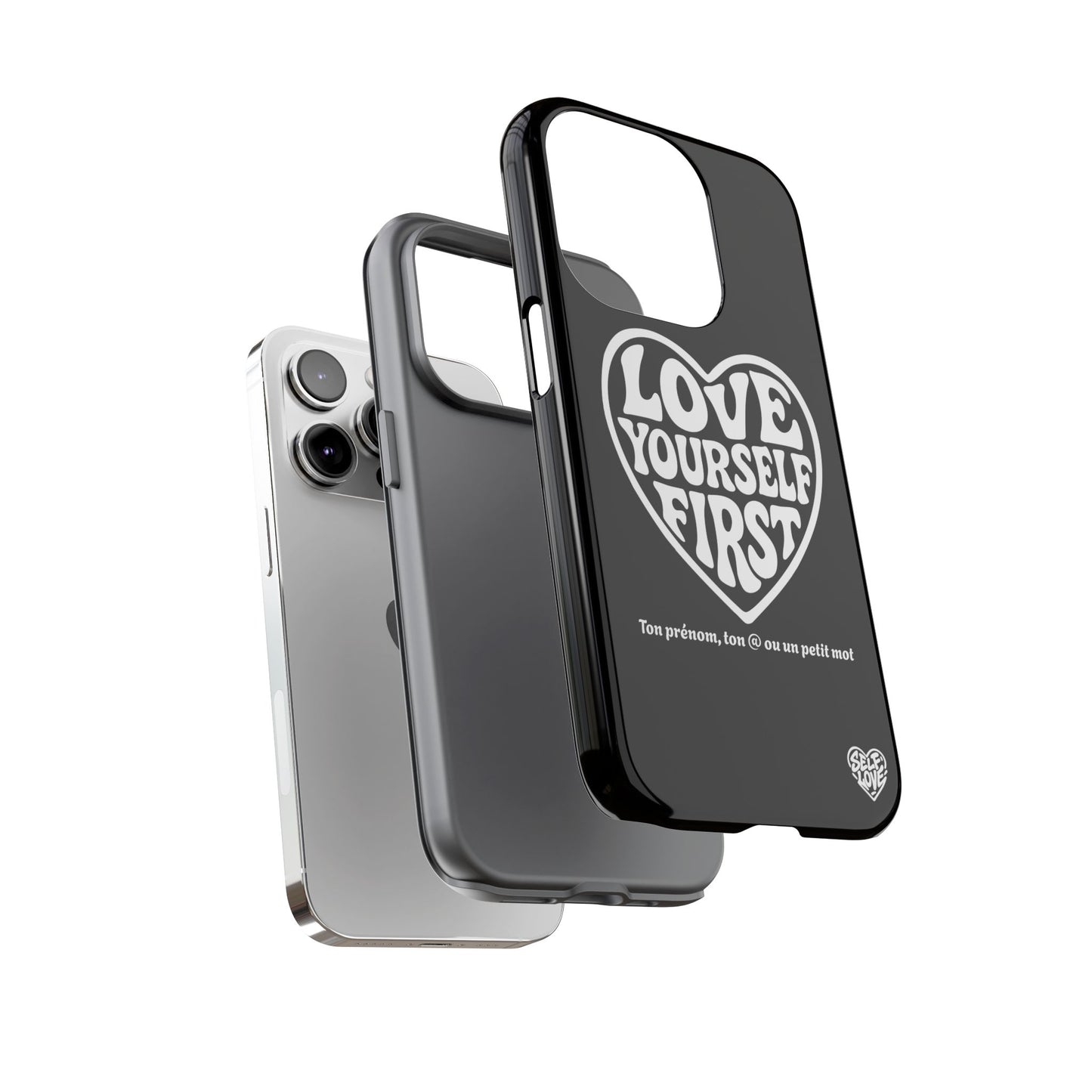 Love Yourself First - Coque iPhone (noir)