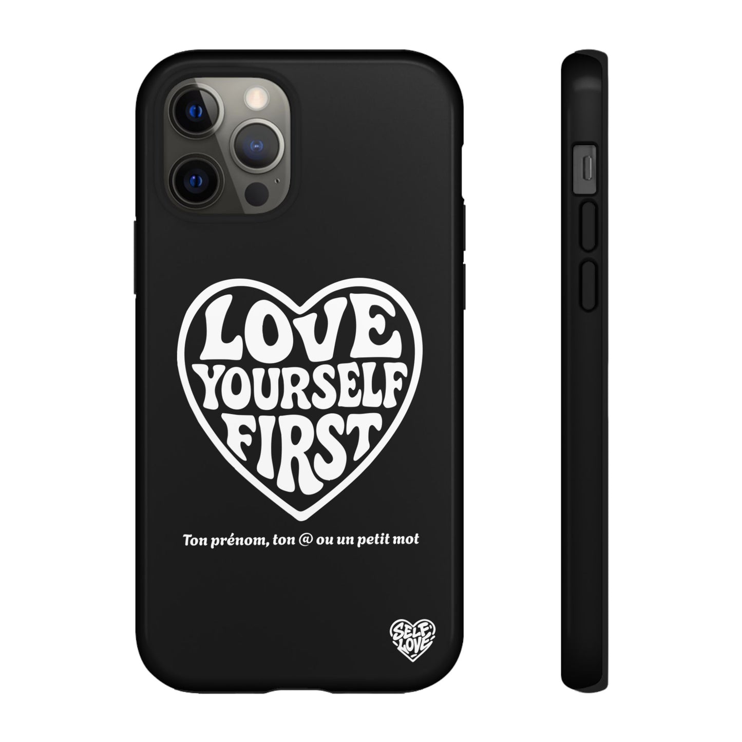 Love Yourself First - Coque iPhone (noir)