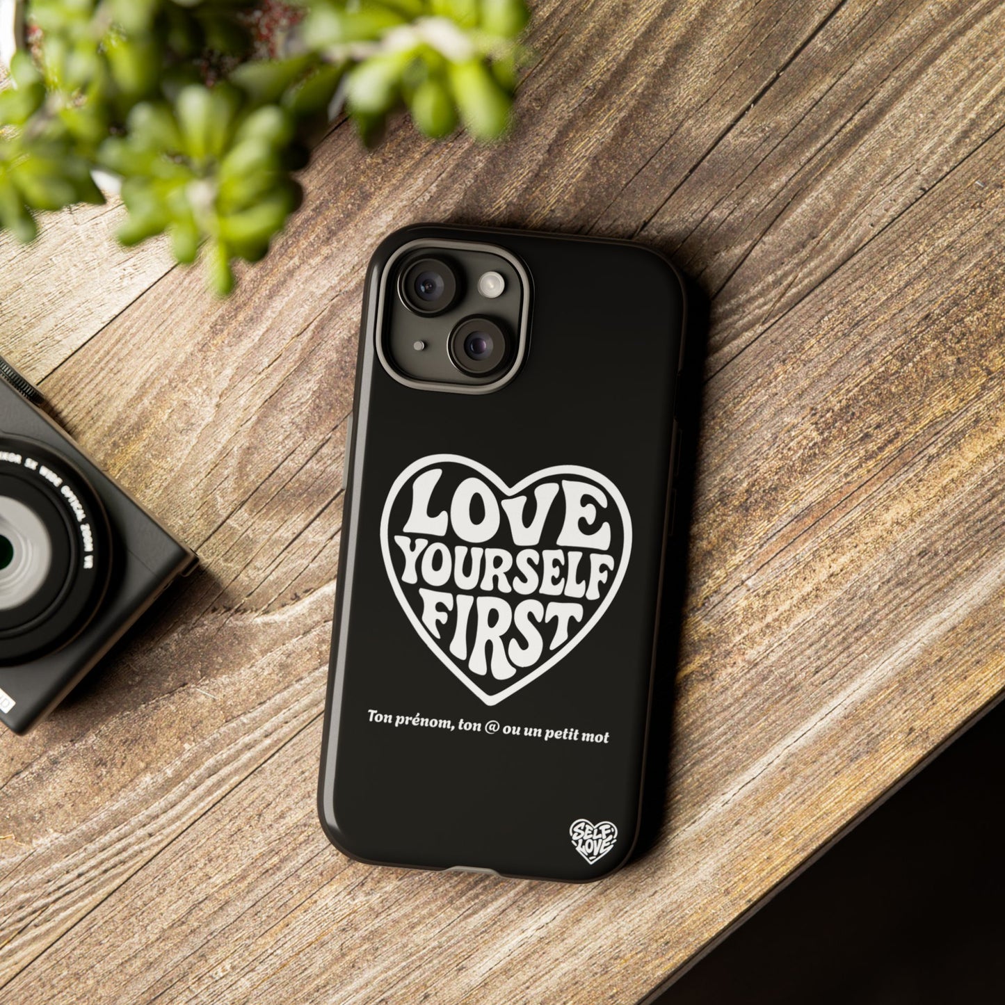 Love Yourself First - Coque iPhone (noir)