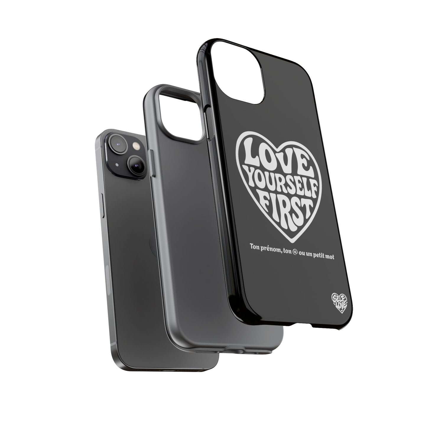 Love Yourself First - Coque iPhone (noir)