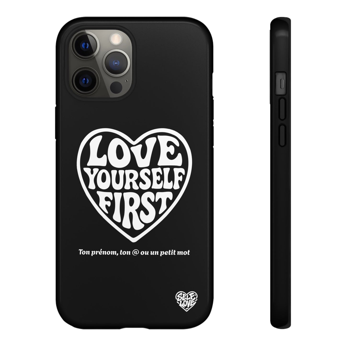 Love Yourself First - Coque iPhone (noir)