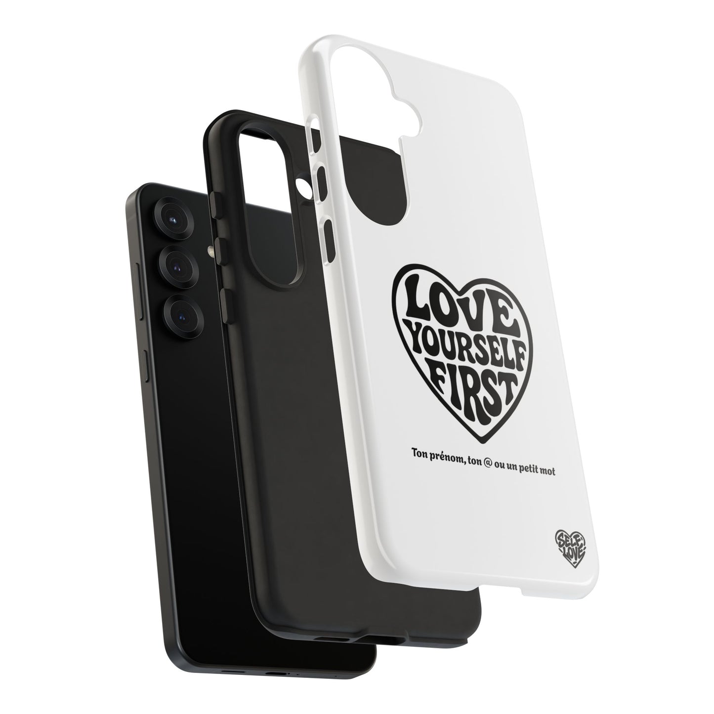 Love Yourself First - Coque Samsung (blanc)