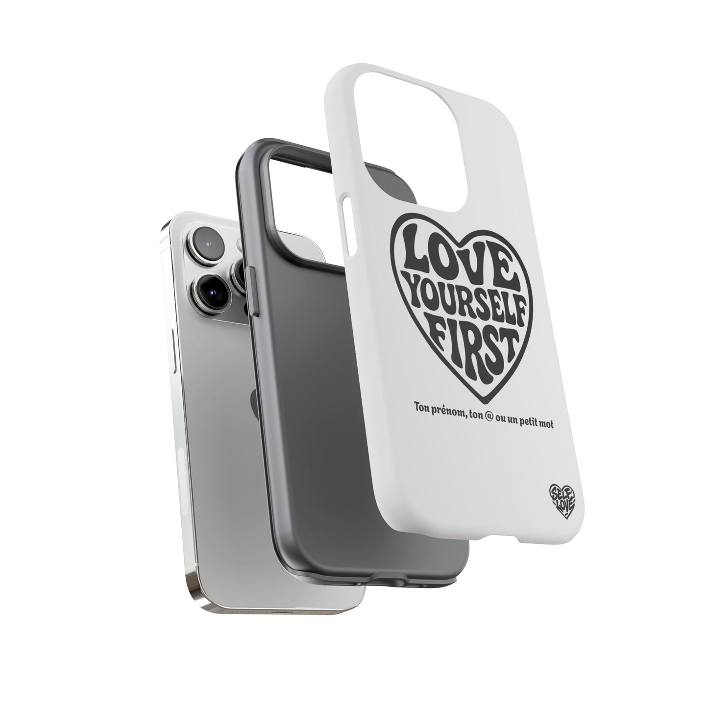 Love Yourself First - Coque iPhone (blanc)