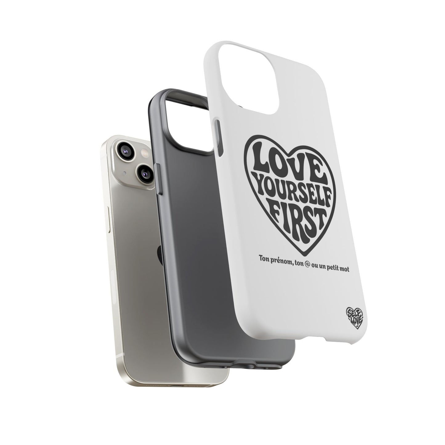 Love Yourself First - Coque iPhone (blanc)