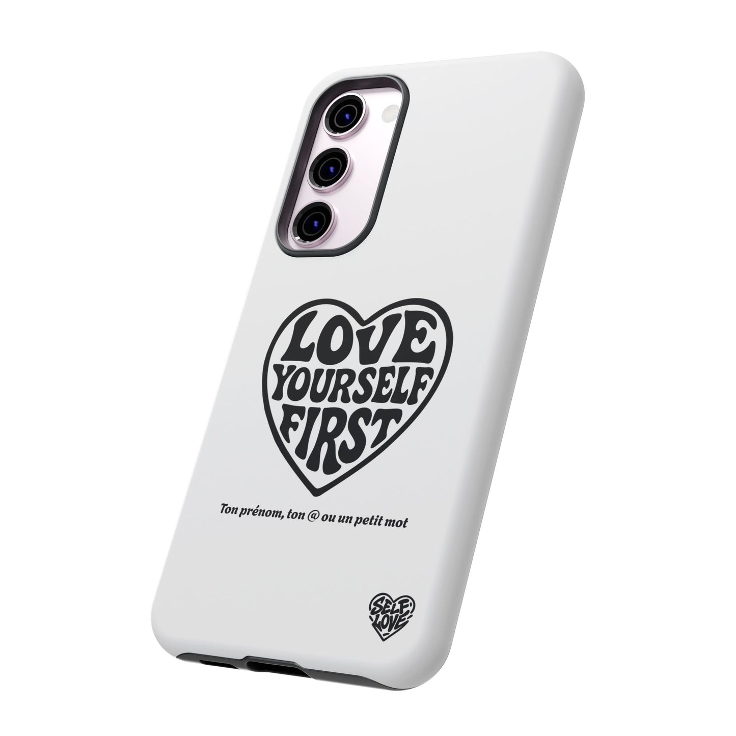 Love Yourself First - Coque Samsung (blanc)