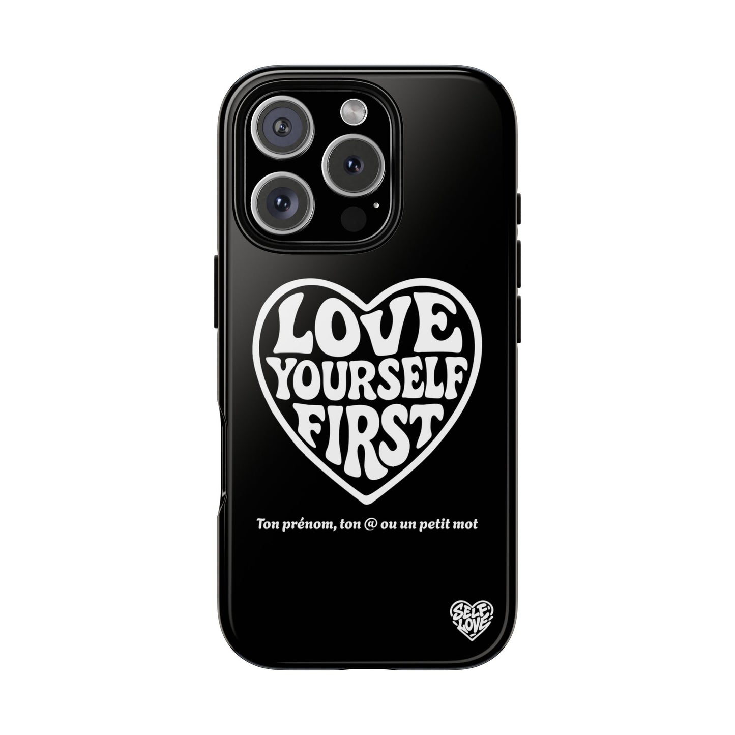 Love Yourself First - Coque iPhone (noir)