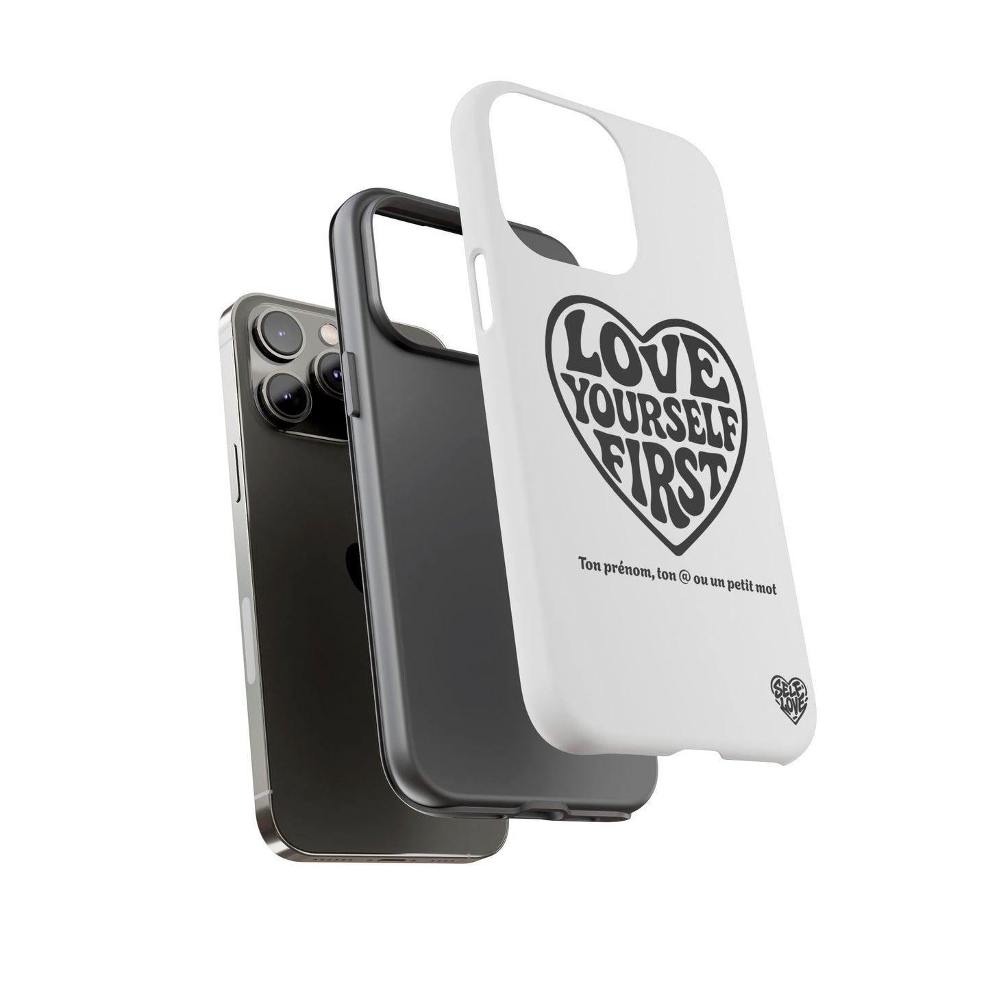 Love Yourself First - Coque iPhone (blanc)