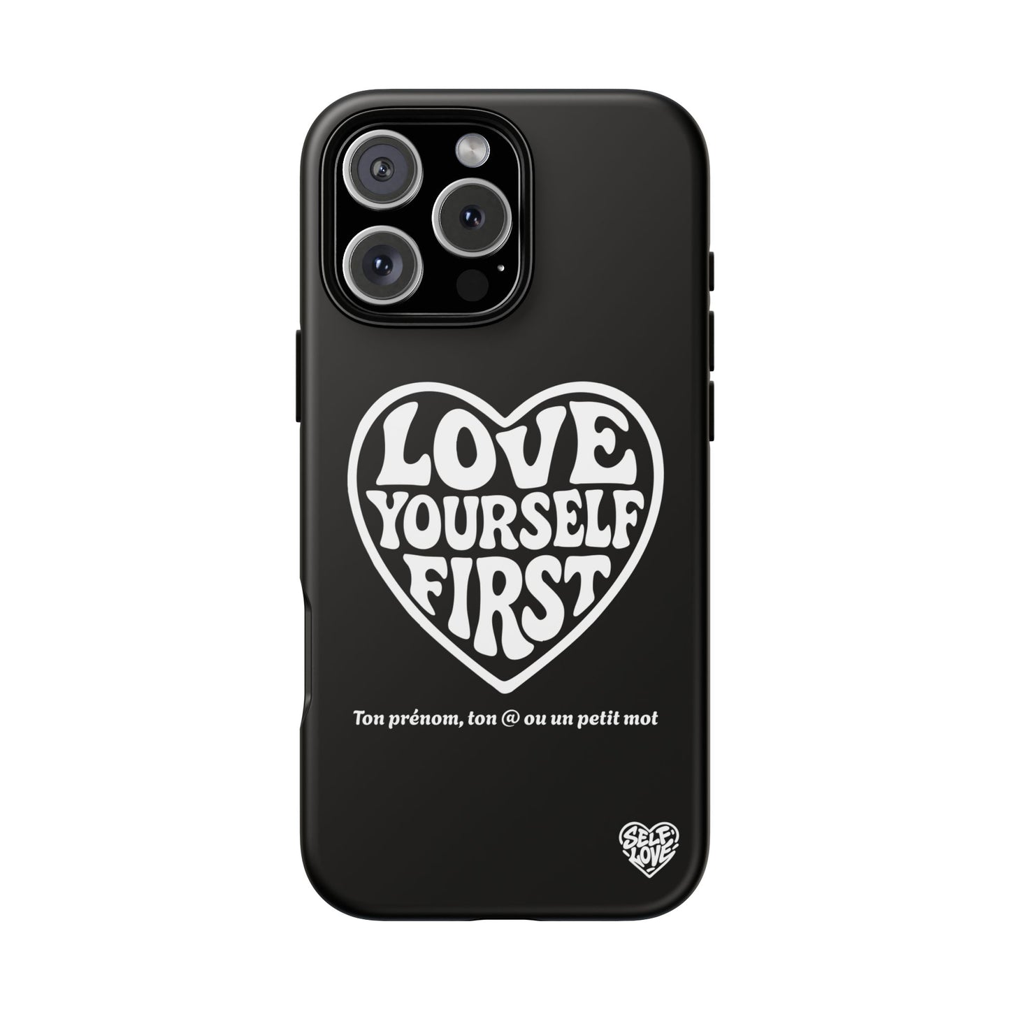Love Yourself First - Coque iPhone (noir)